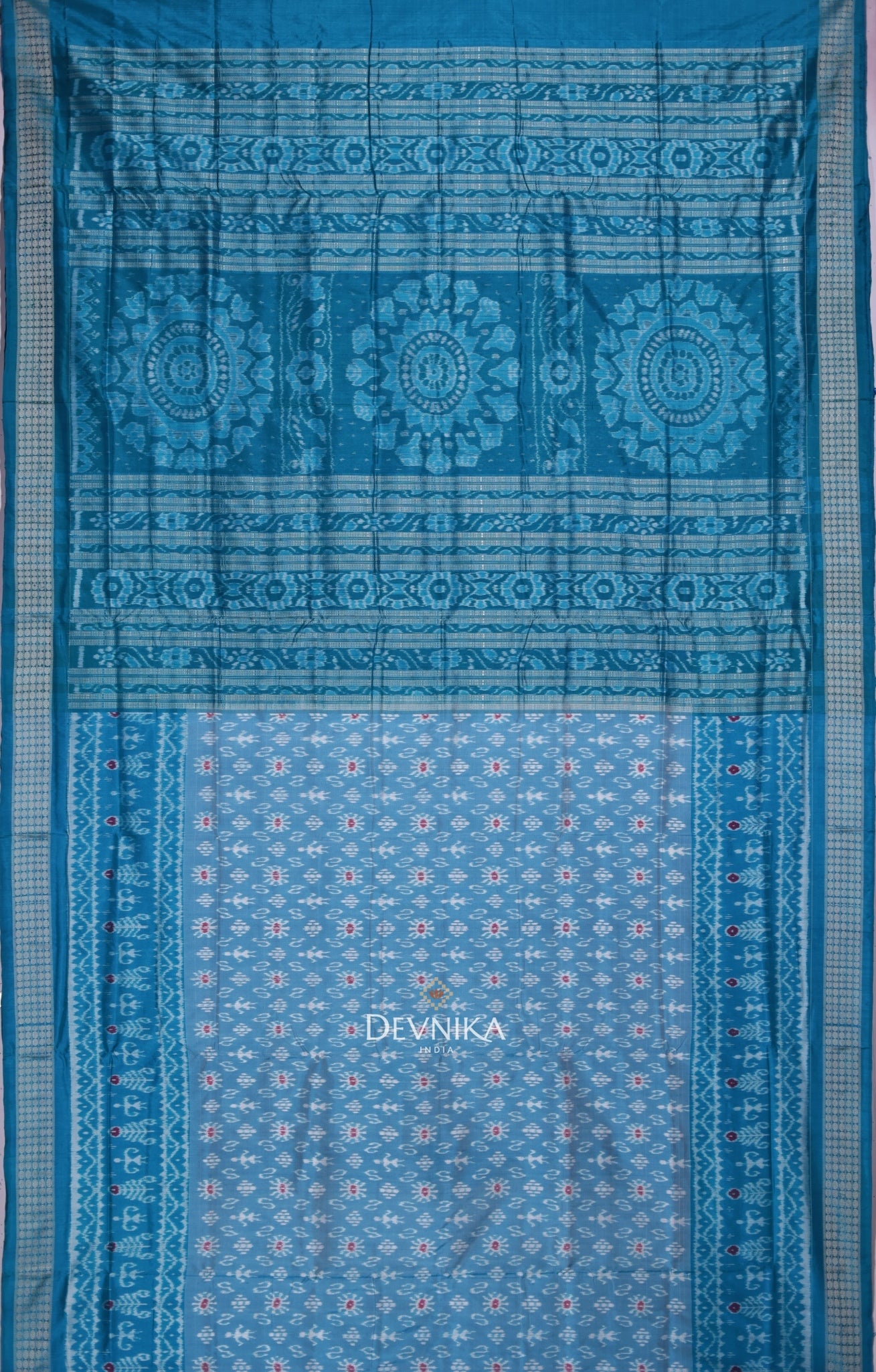 Light Blue Teracota Bandha Saree