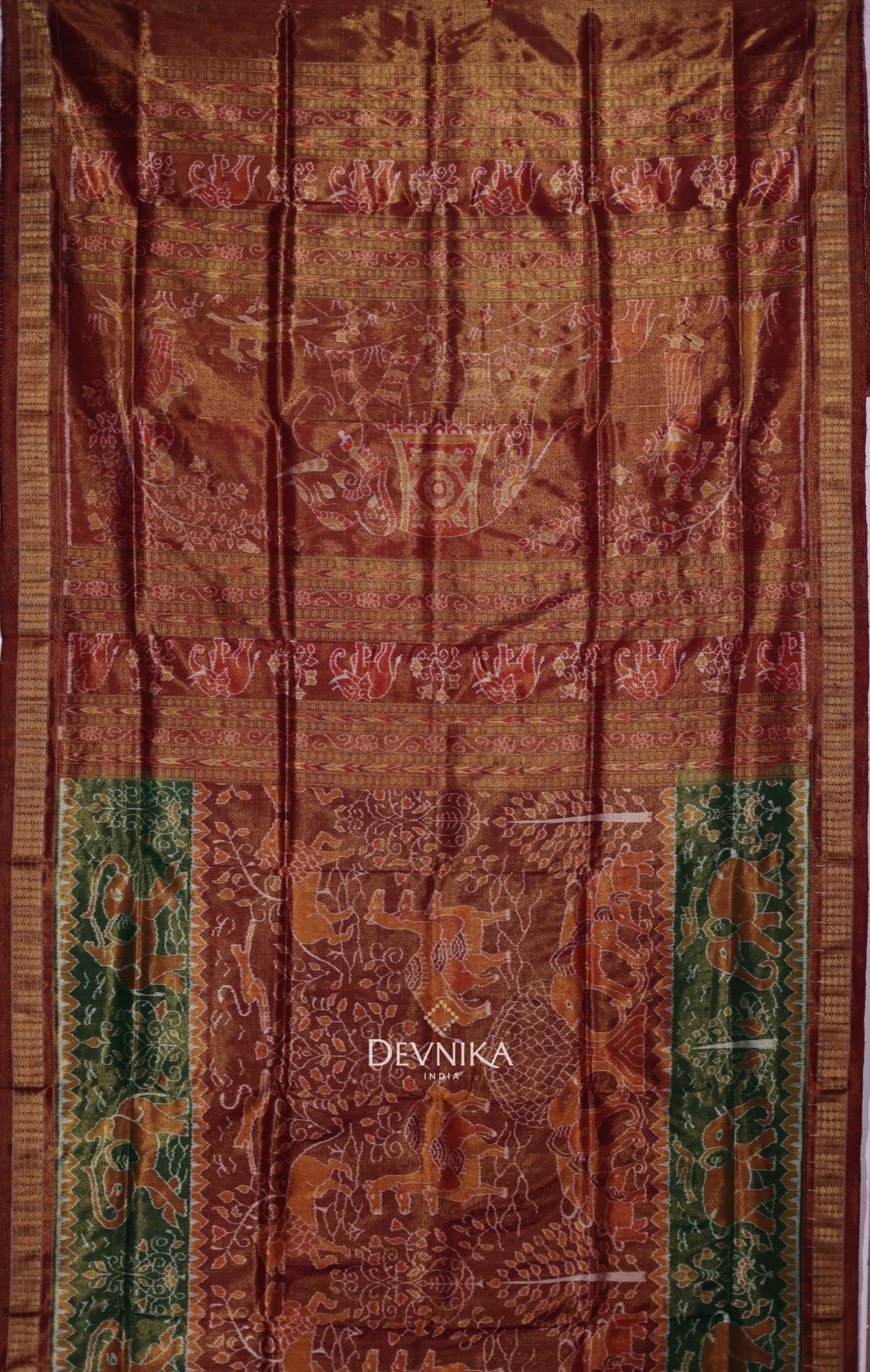 Golden Brown Body Bandha Tissue Saree