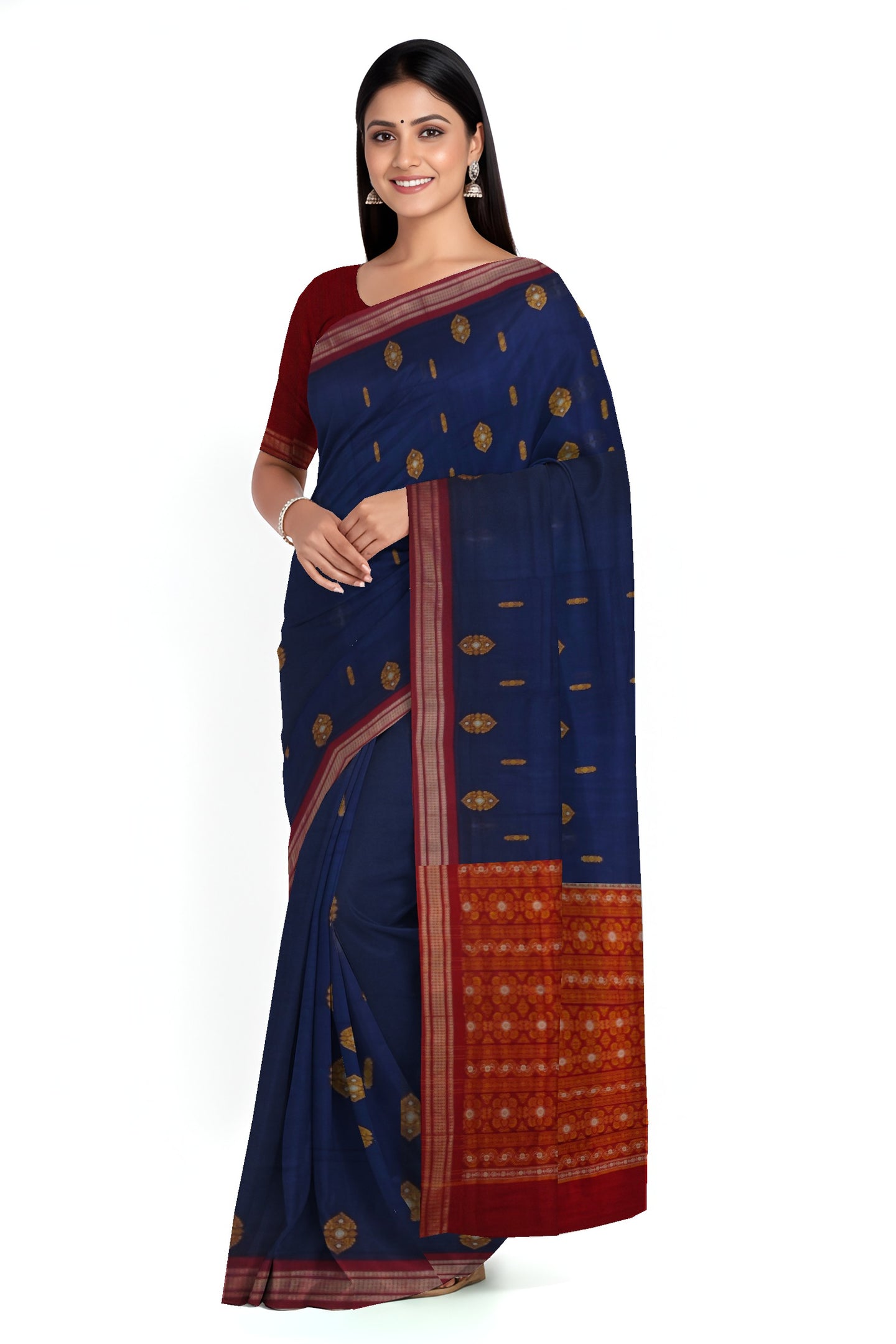 Blue Bomkai Sambalapuri Saree