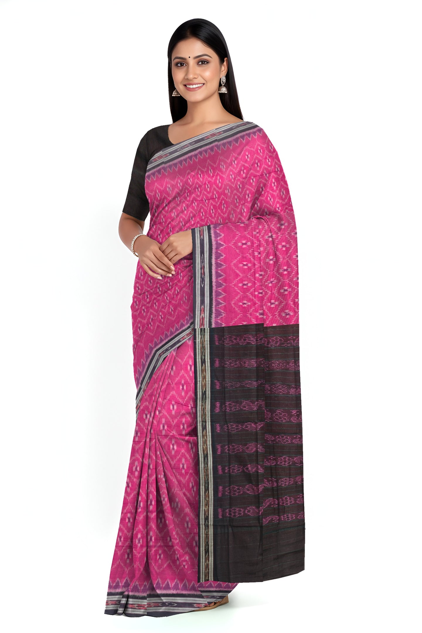 Onion Pink Mania Bandha Traditional Katiki Saree | Odisha Handloom GI Tagged | Devnika