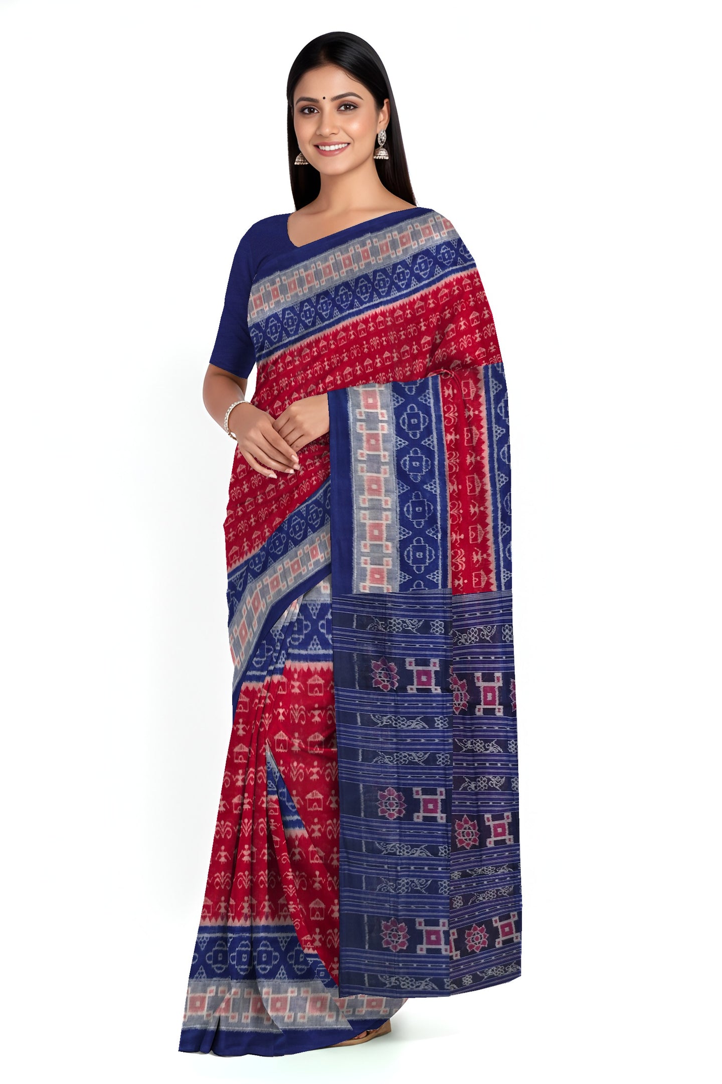 Maroon Teracota Bandha Saree