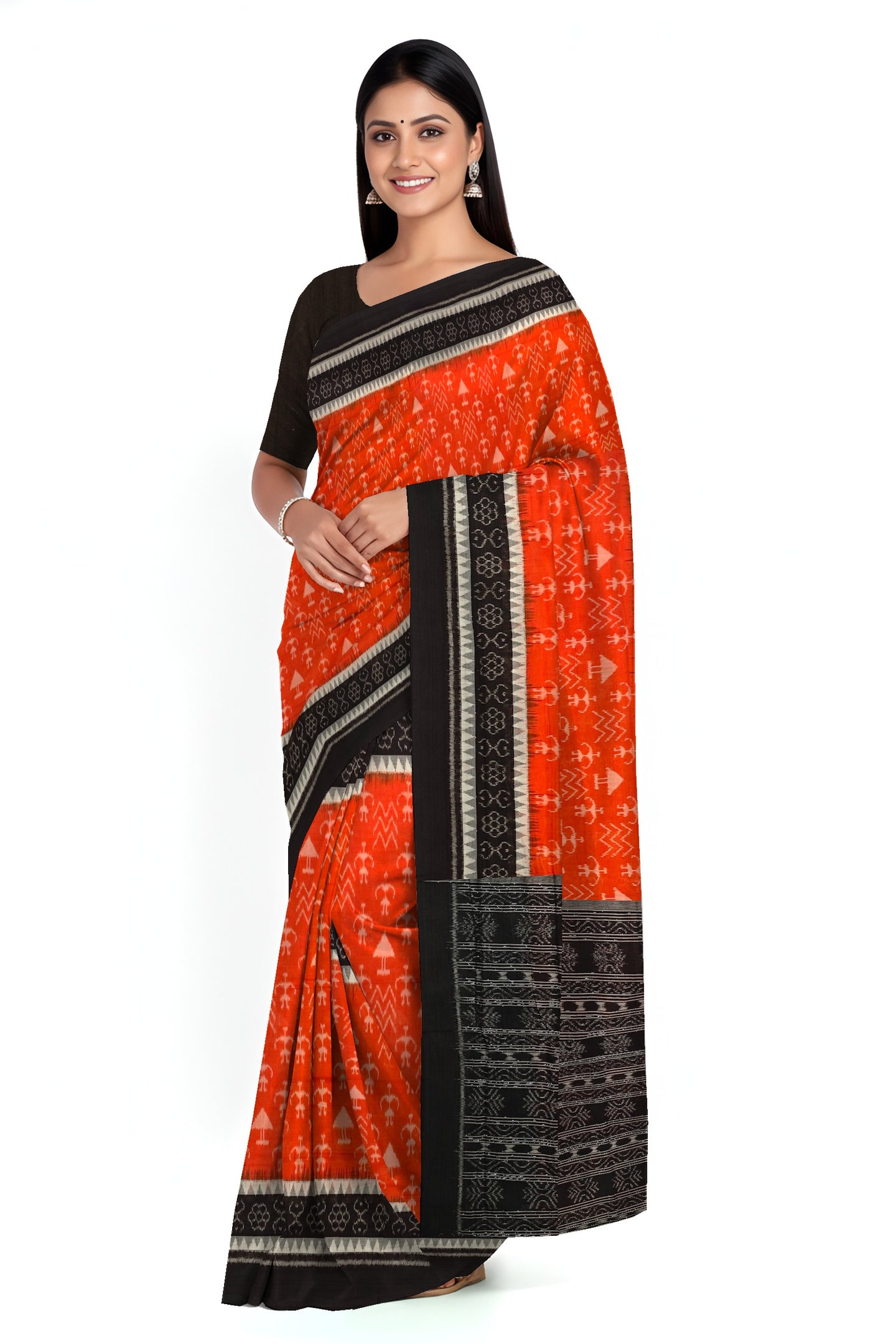 Orange Teracota Bandha Saree
