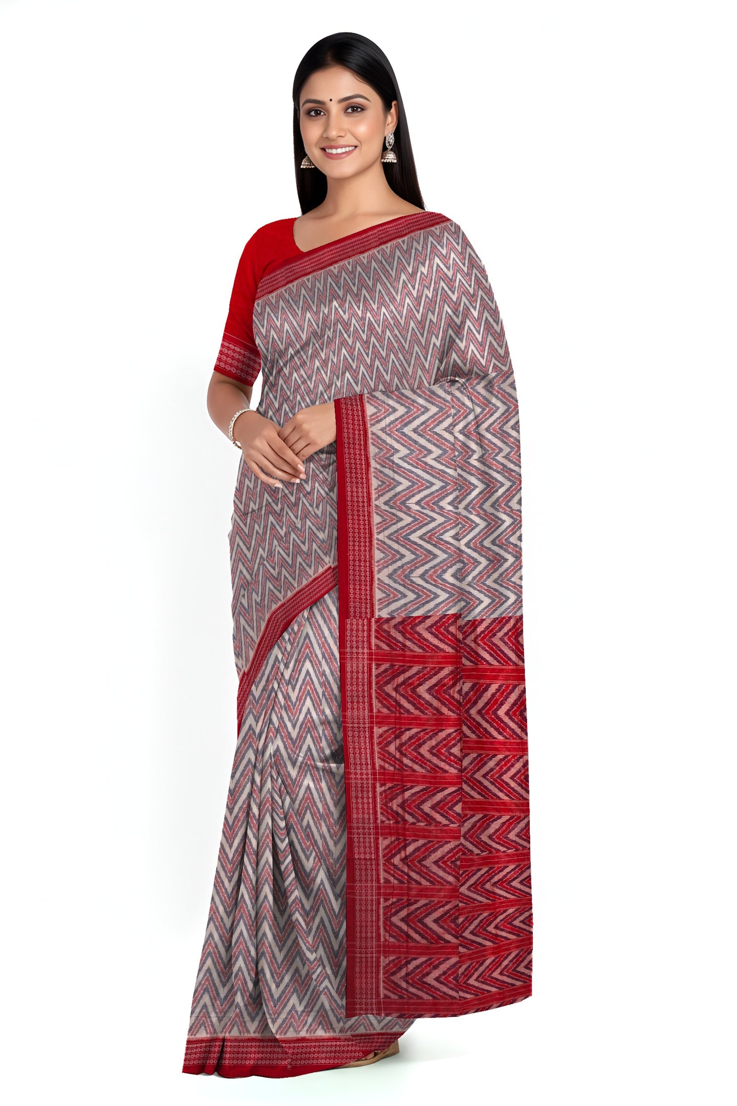 Red White Blue Body Bandha Saree