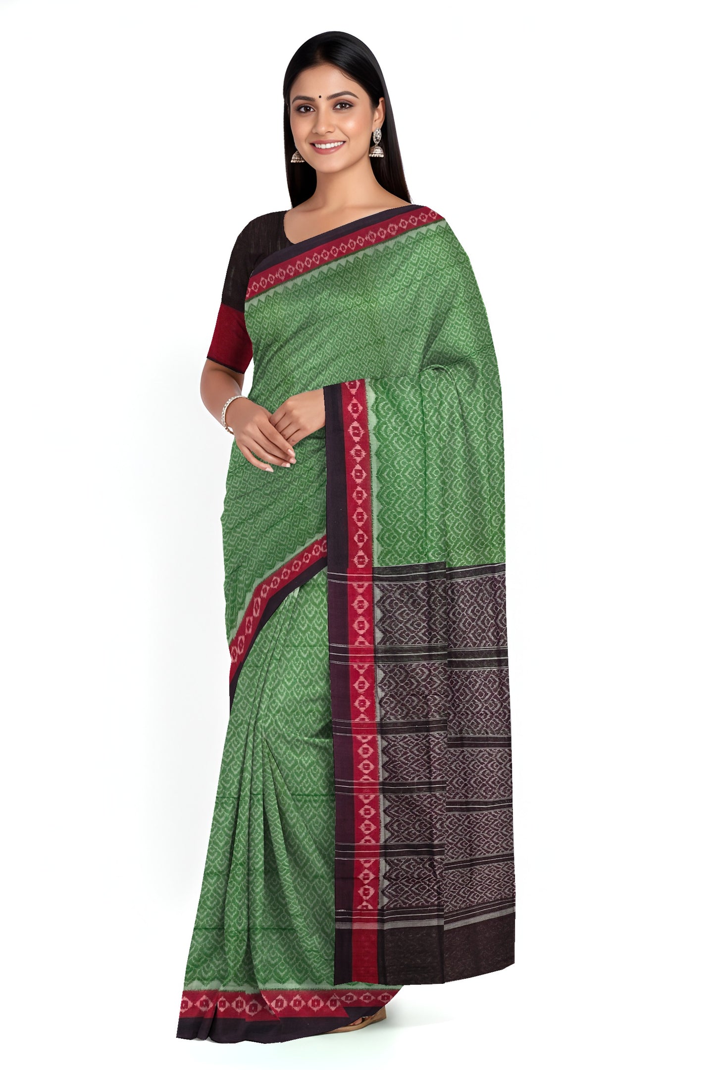 Olive Green Body Bandha Saree