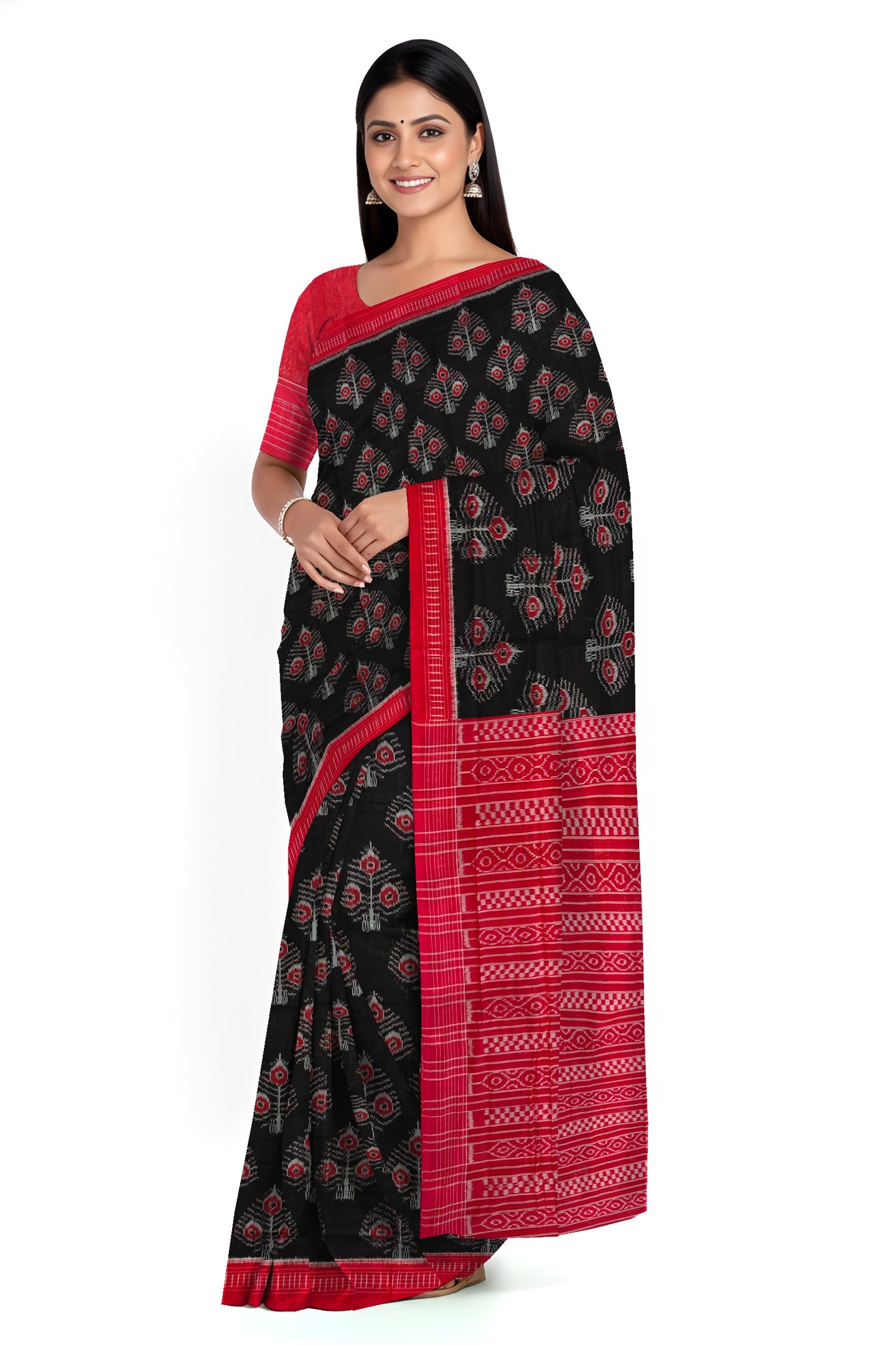 Black Traditional Body Bandha Saree | Odisha Handloom GI Tagged | Devnika
