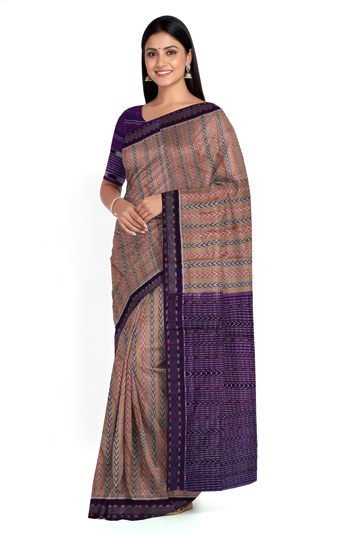 Blue & Red Dhanpatri Bandha Saree | Odisha Handloom GI Tagged | Devnika