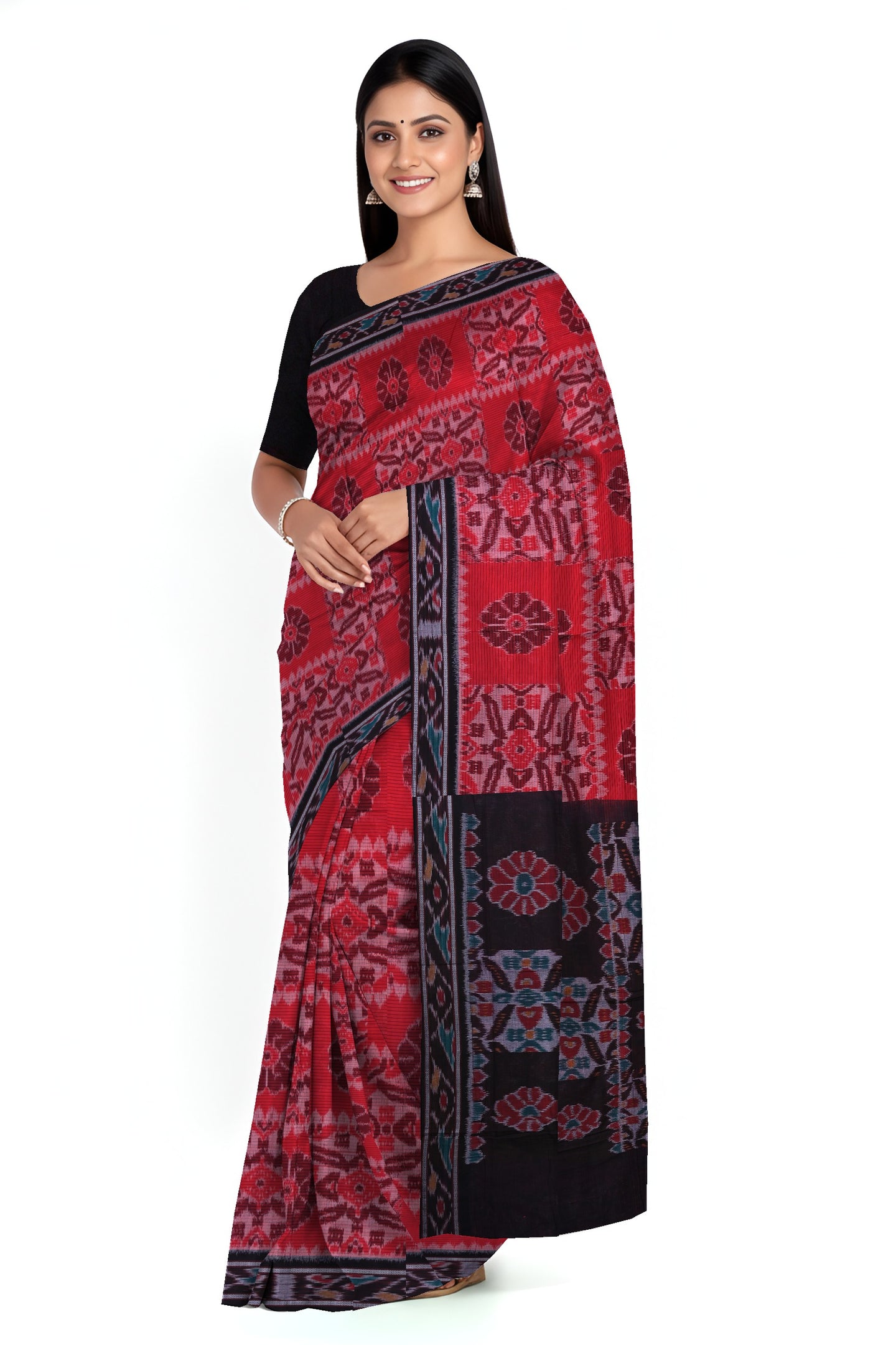 Red Mania Bandha Traditional Katiki Saree