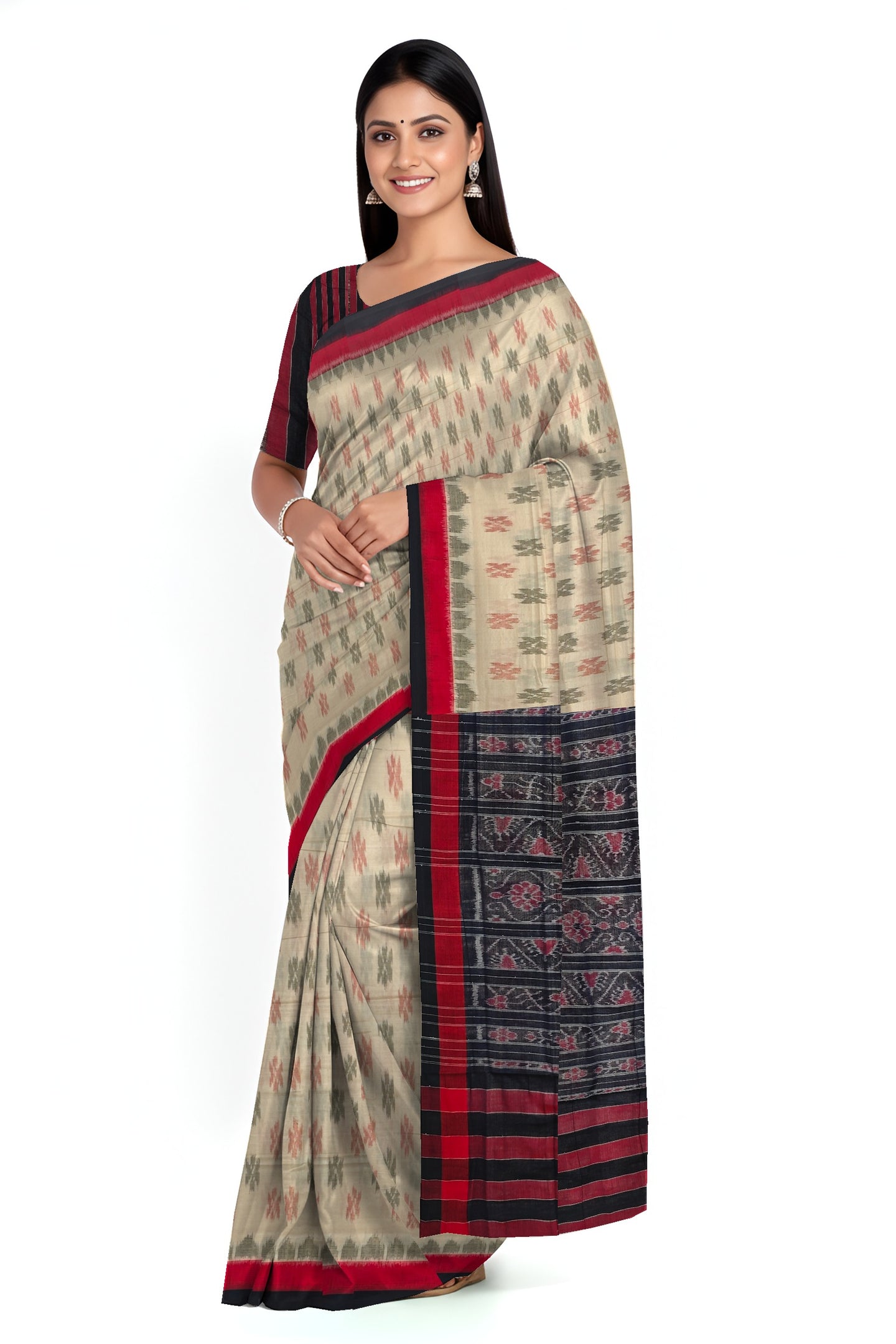 Chandan Mania Bandha Traditional Katiki Saree | Odisha Handloom GI Tagged | Devnika