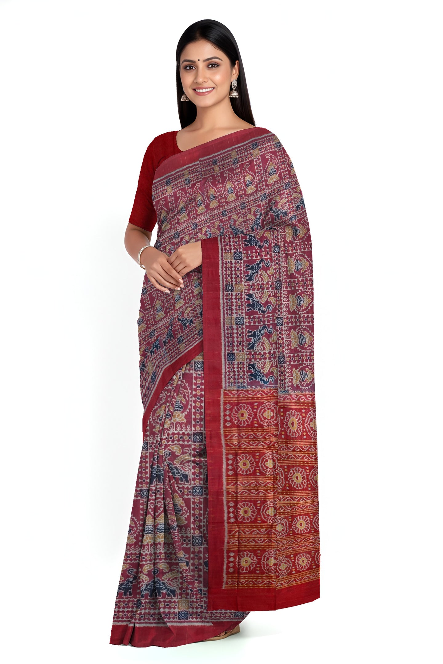 Deep Maroon Body Bandha Saree