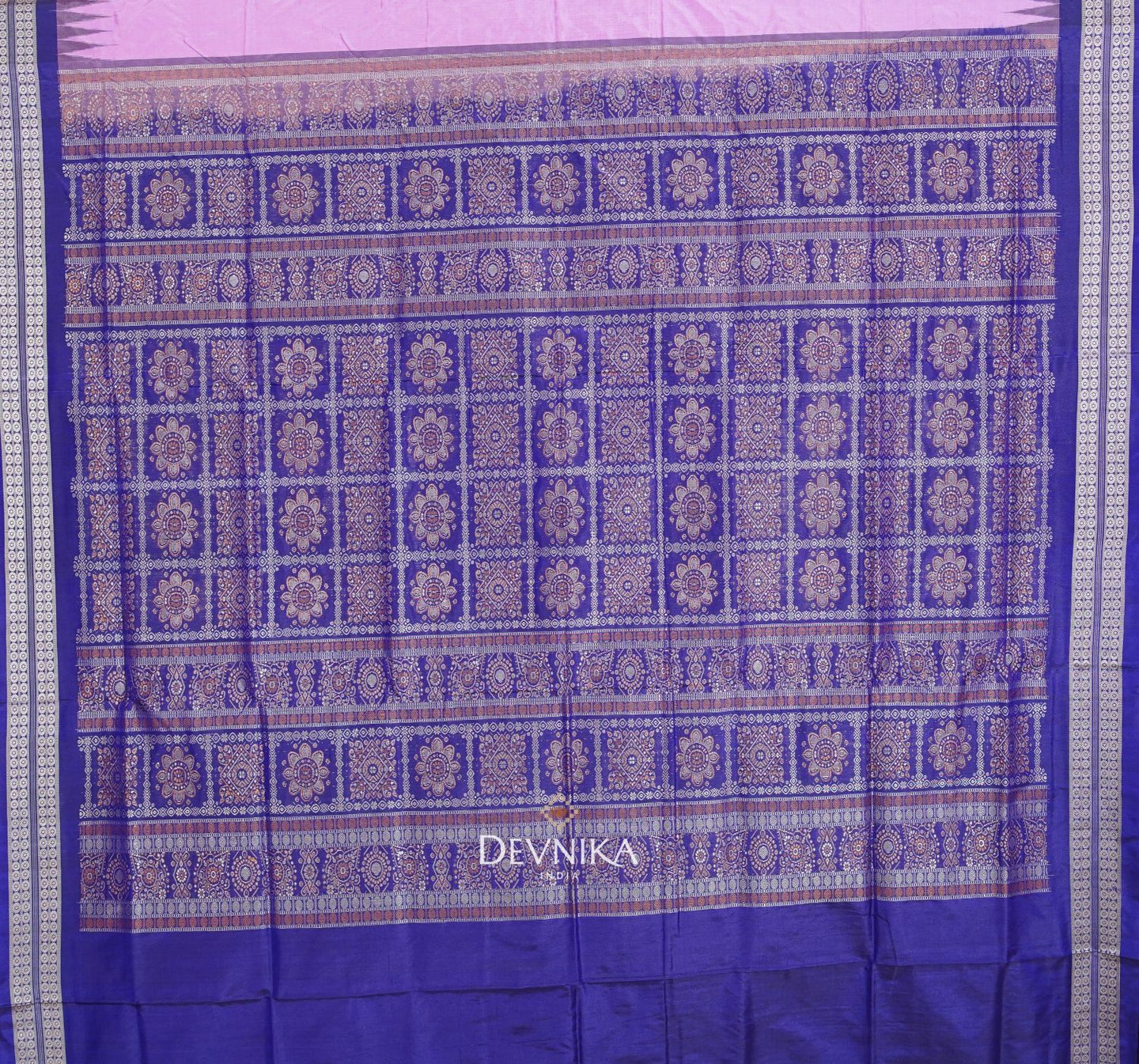 Deep Lavender Bomkai Butti Silk Saree | Odisha Handloom GI Tagged | Devnika