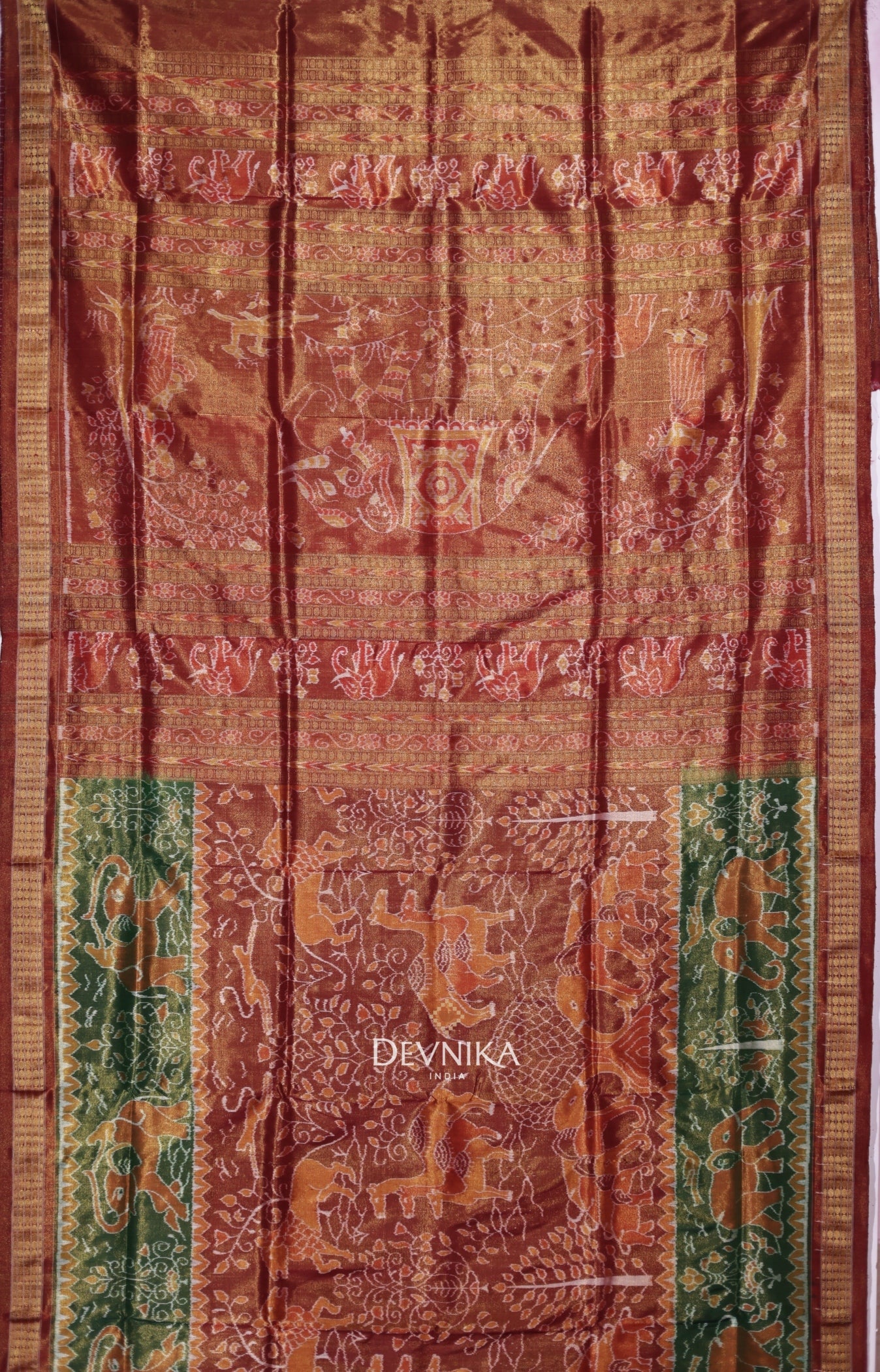 Golden Brown Body Bandha Tissue Saree
