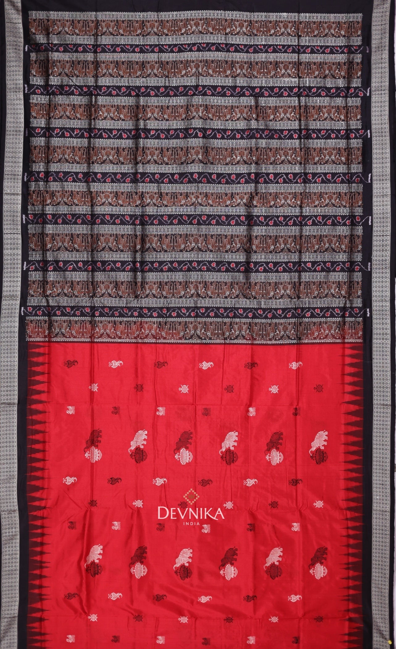 Red Body Bomkai Saree