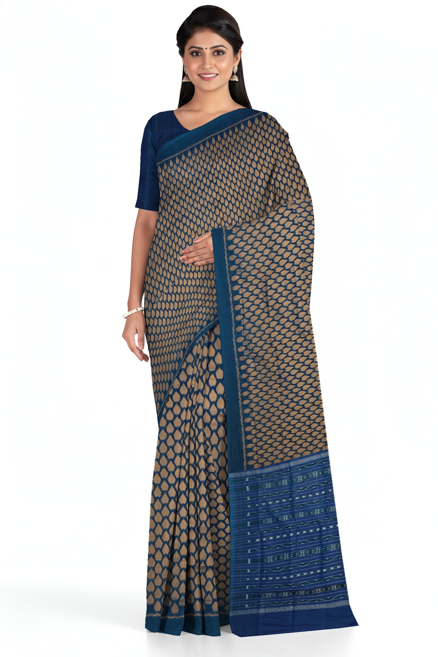 Sumati And Golden Brown Tikili Bandha Saree