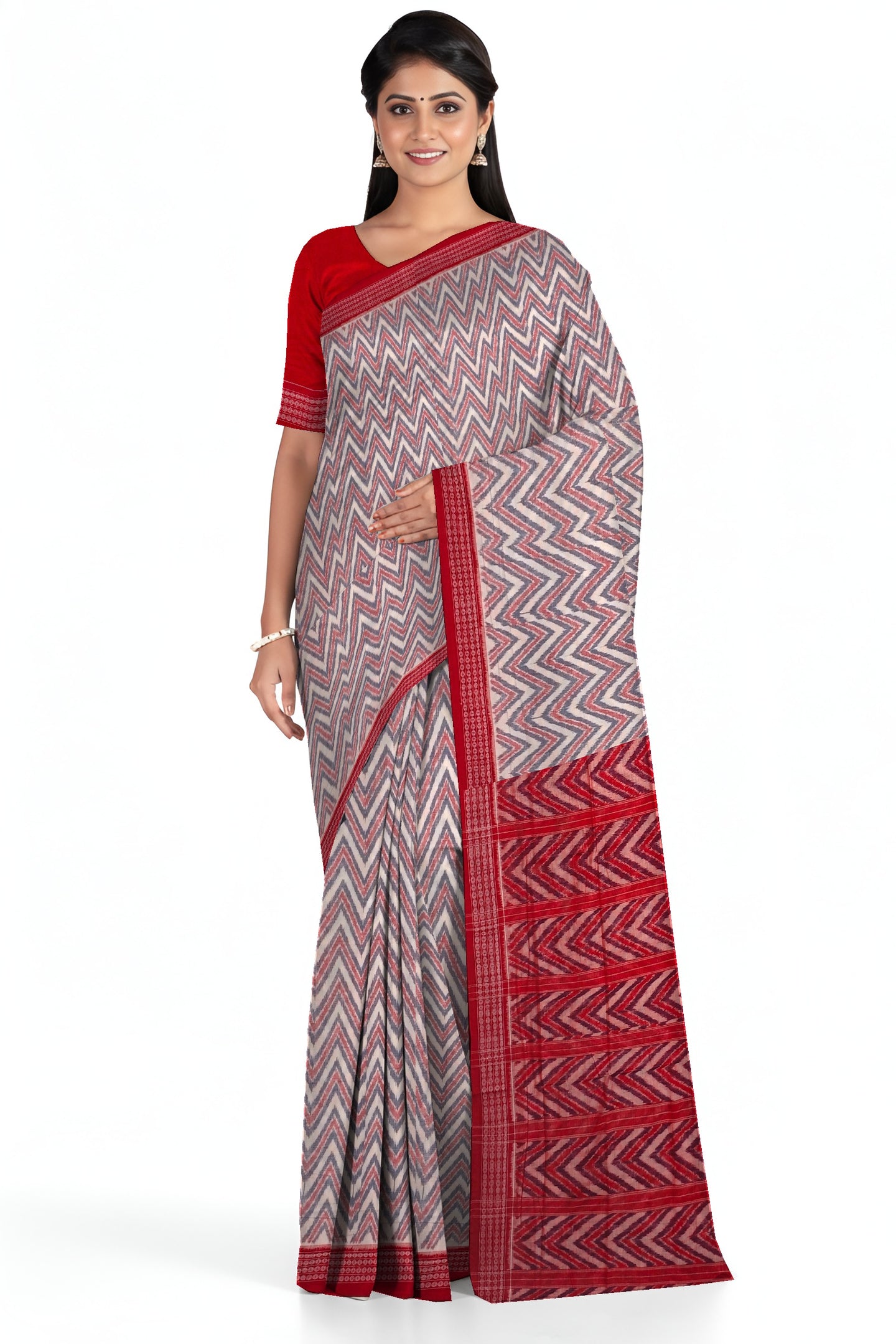 Red White Blue Body Bandha Saree