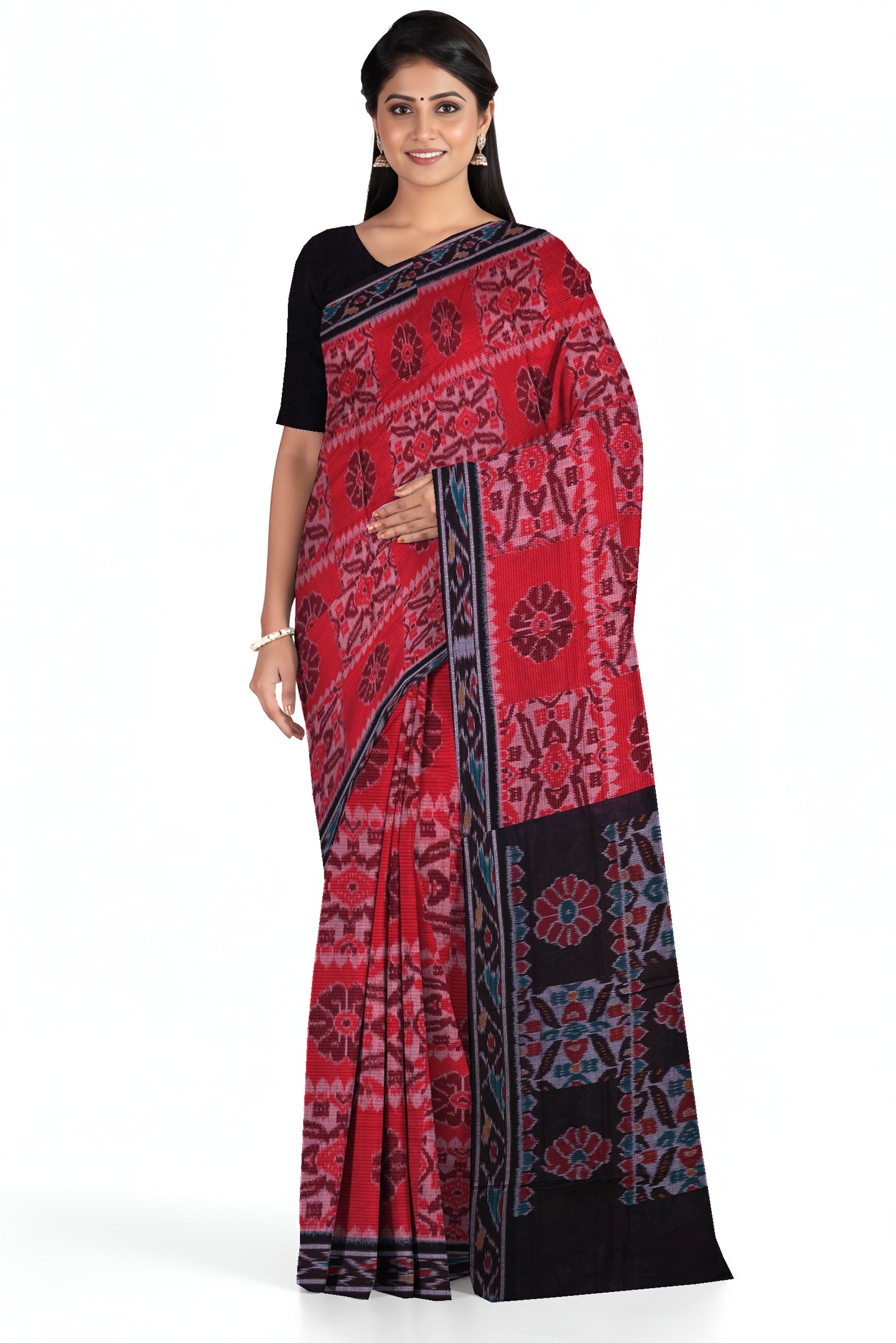 Red Mania Bandha Traditional Katiki Saree