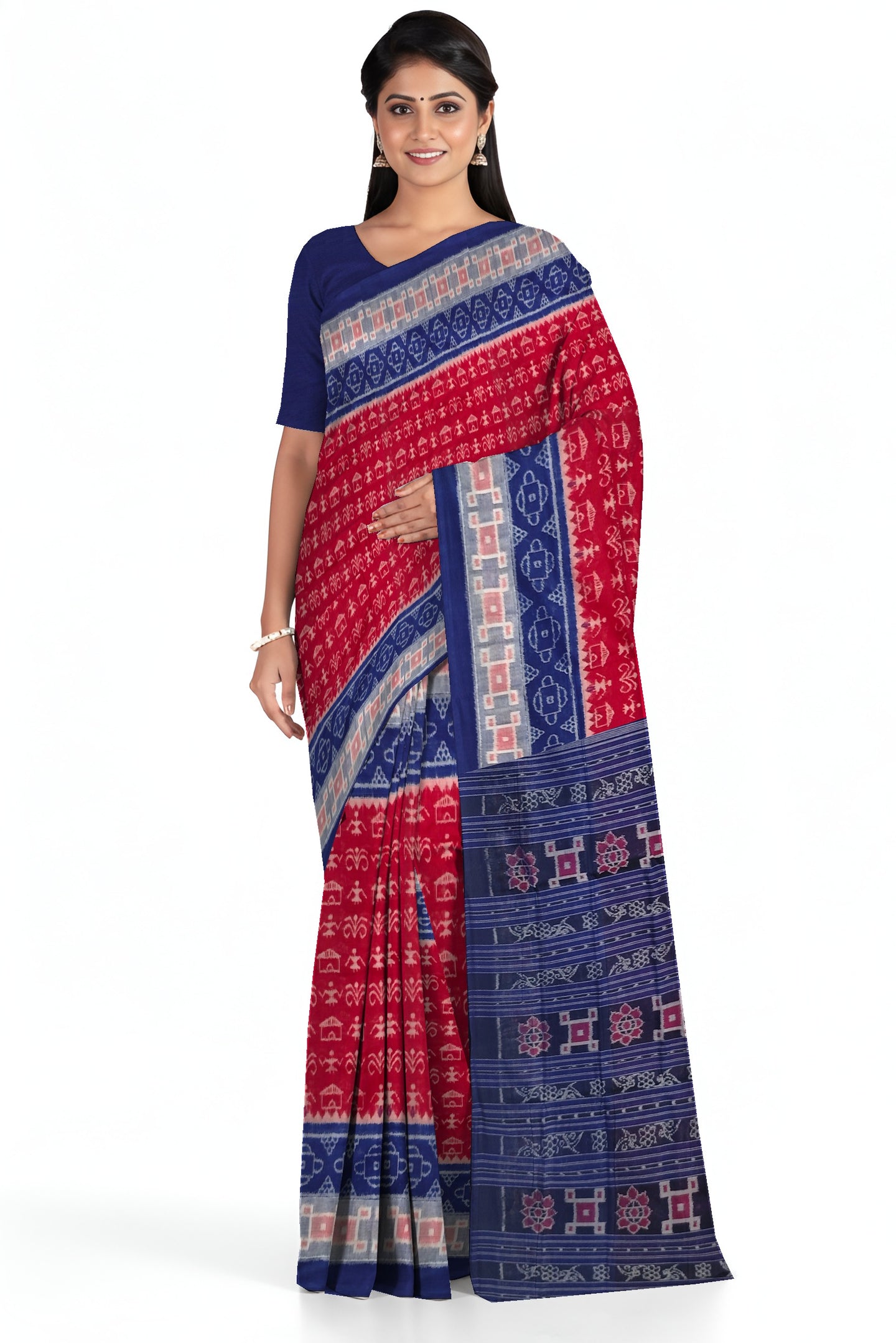 Maroon Teracota Bandha Saree