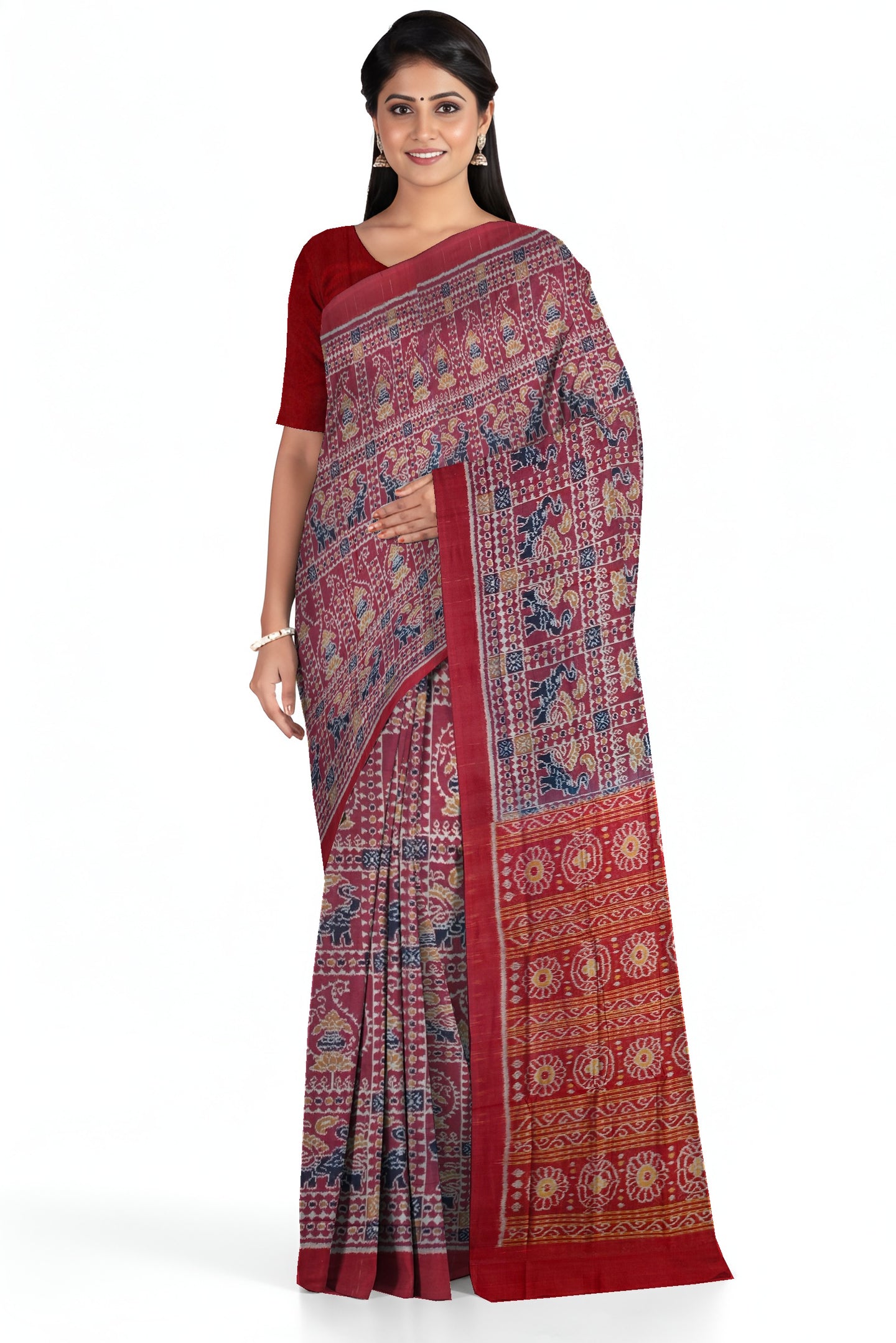 Deep Maroon Body Bandha Saree