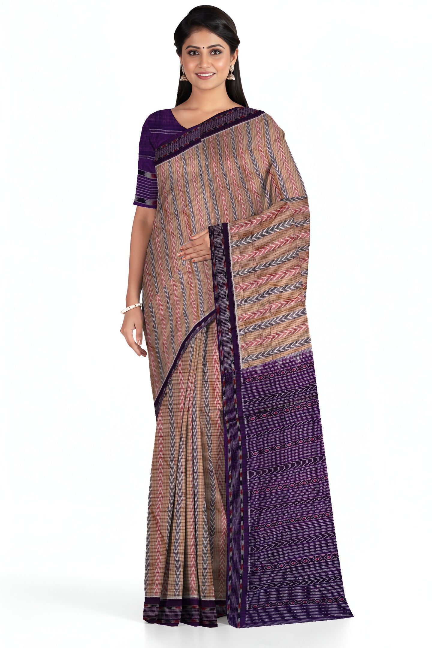Blue & Red Dhanpatri Bandha Saree | Odisha Handloom GI Tagged | Devnika