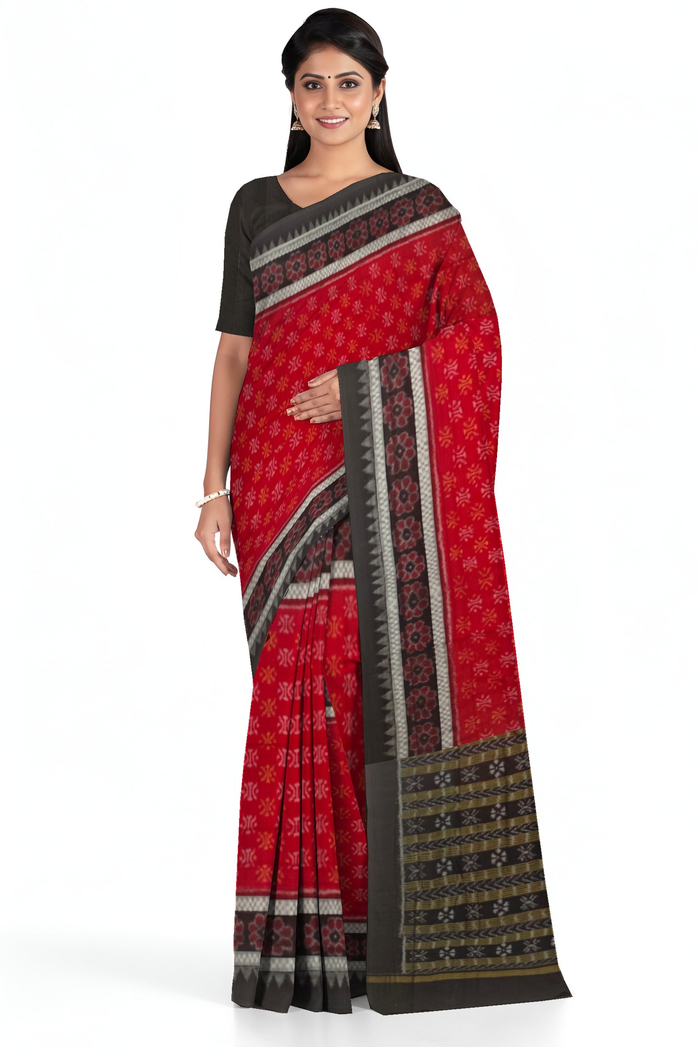 Red Body Bandha Saree