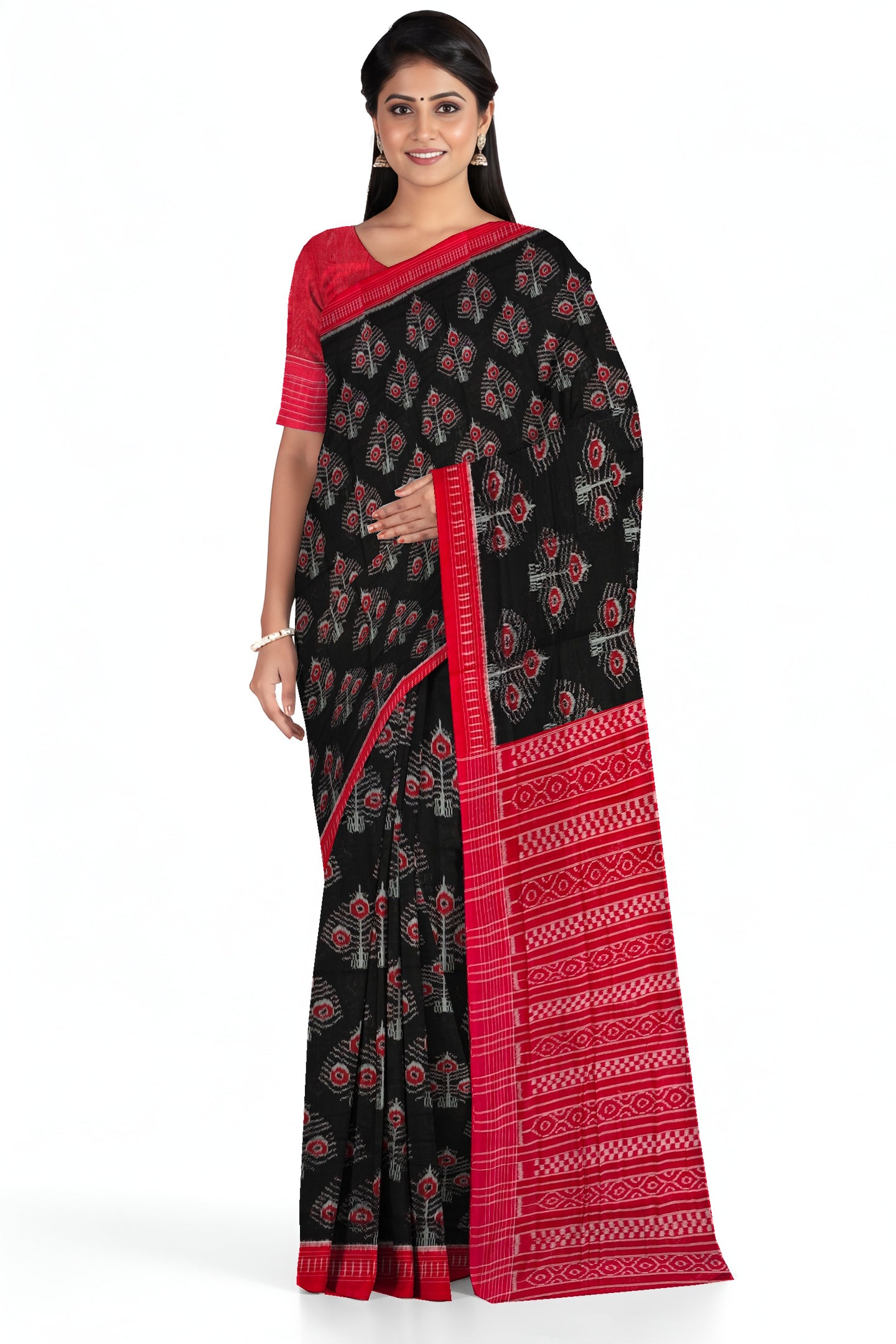 Black Traditional Body Bandha Saree | Odisha Handloom GI Tagged | Devnika