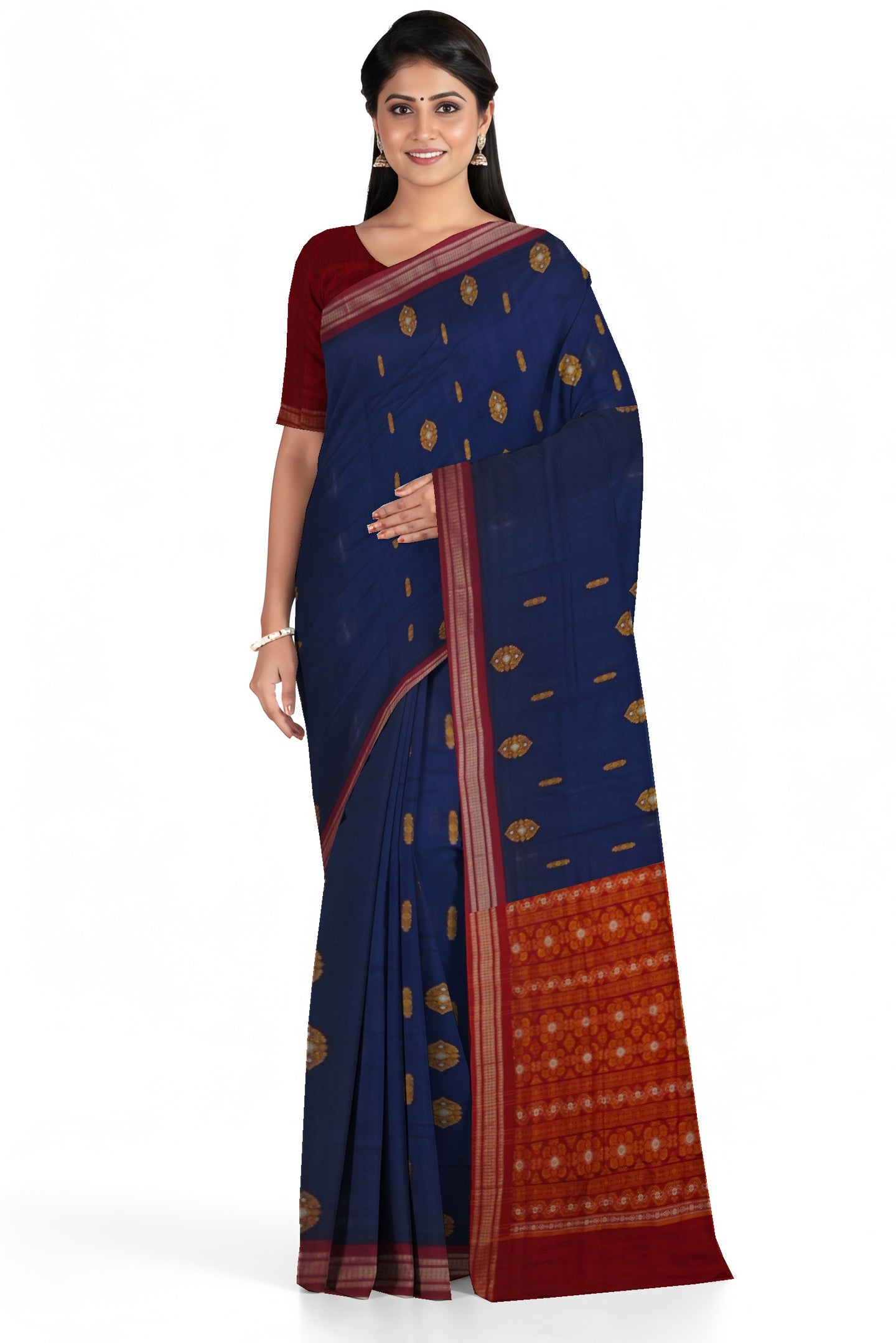 Blue Bomkai Sambalapuri Saree