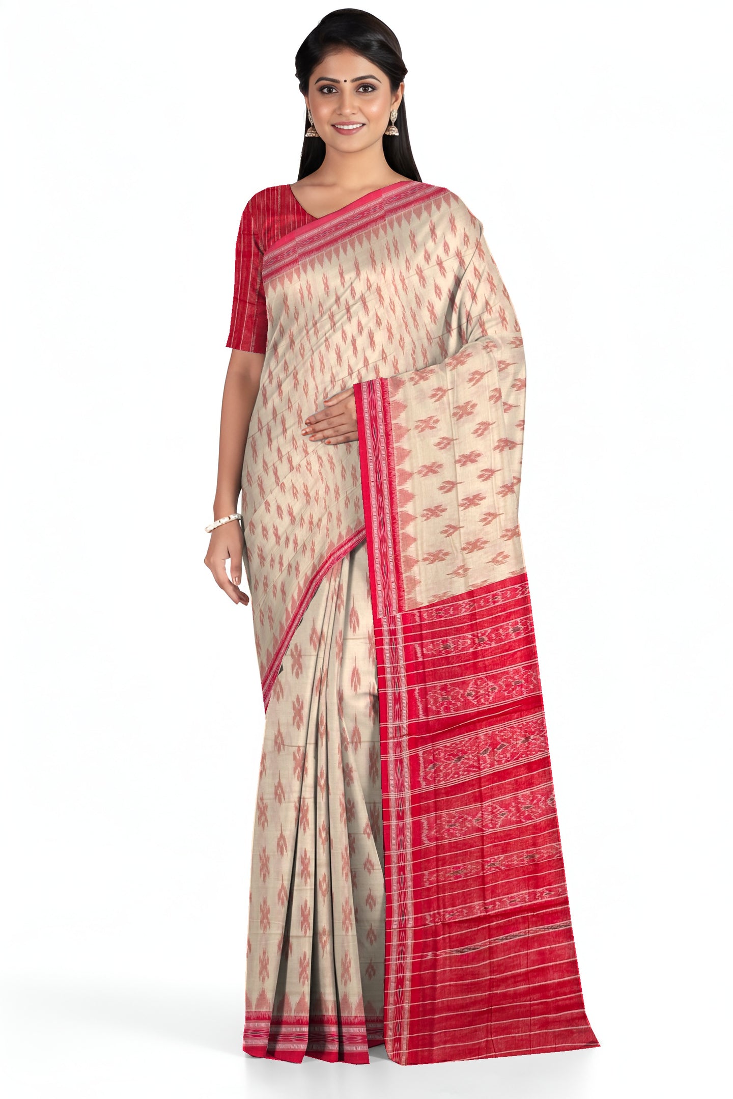 Chandan Mania Bandha Traditional Katiki Saree | Odisha Handloom GI Tagged | Devnika