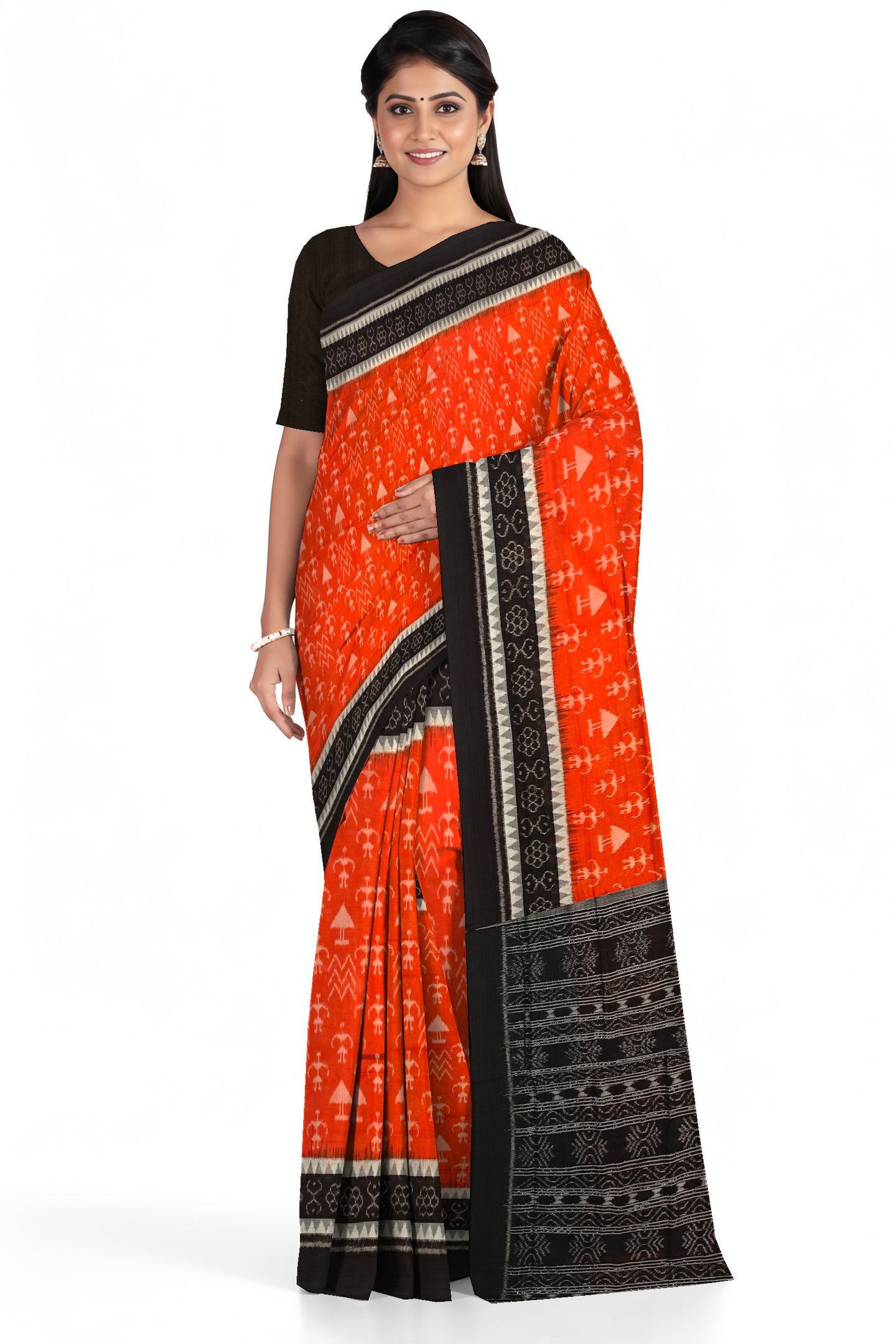 Orange Teracota Bandha Saree