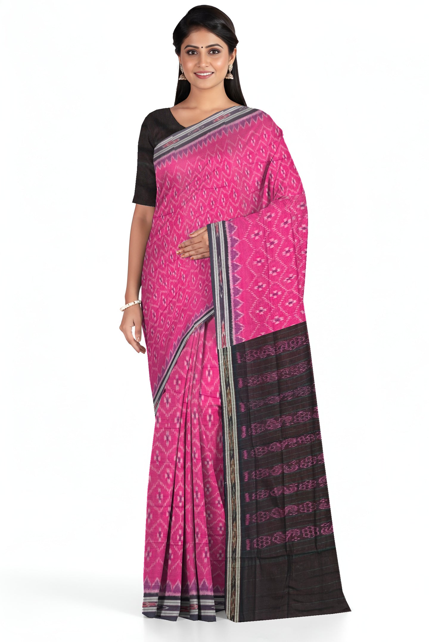 Onion Pink Mania Bandha Traditional Katiki Saree | Odisha Handloom GI Tagged | Devnika