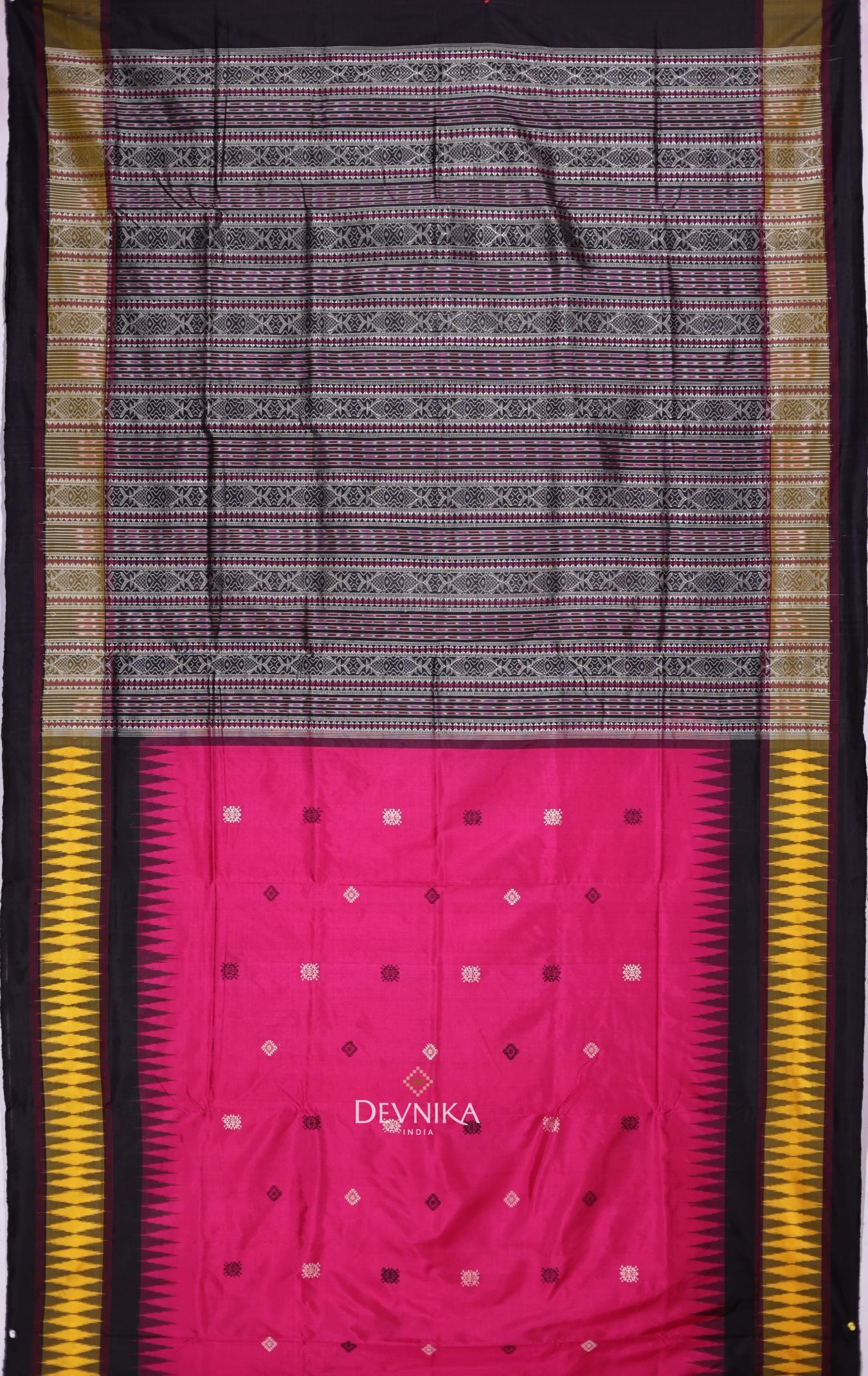 Hot Pink Bomkai Special Border Saree