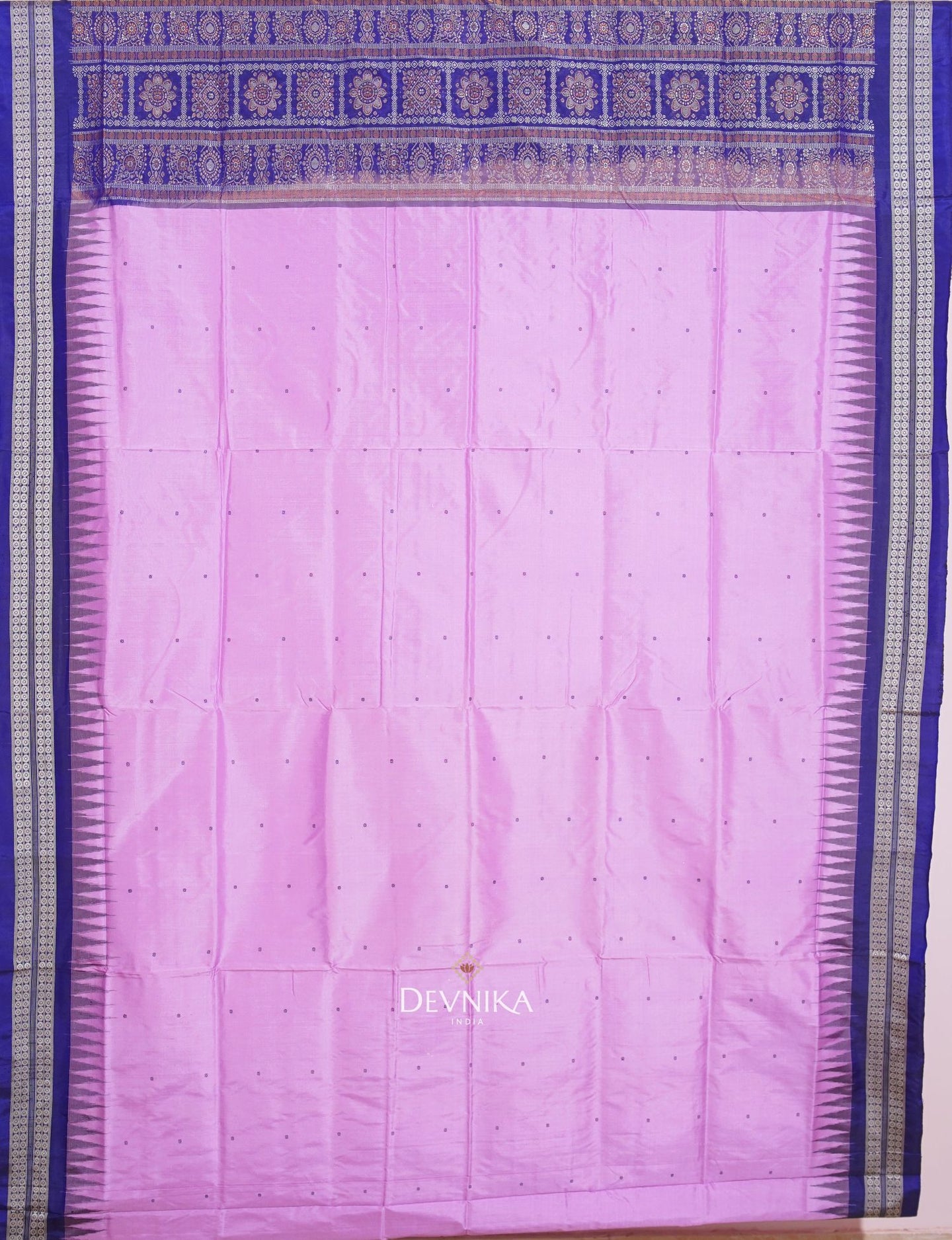 Deep Lavender Bomkai Butti Silk Saree | Odisha Handloom GI Tagged | Devnika