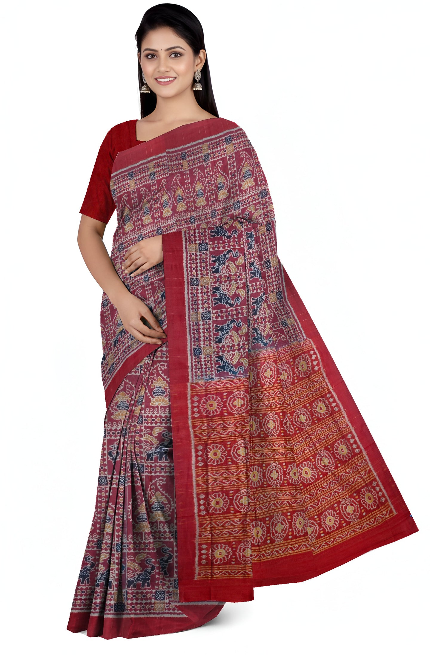 Deep Maroon Body Bandha Saree