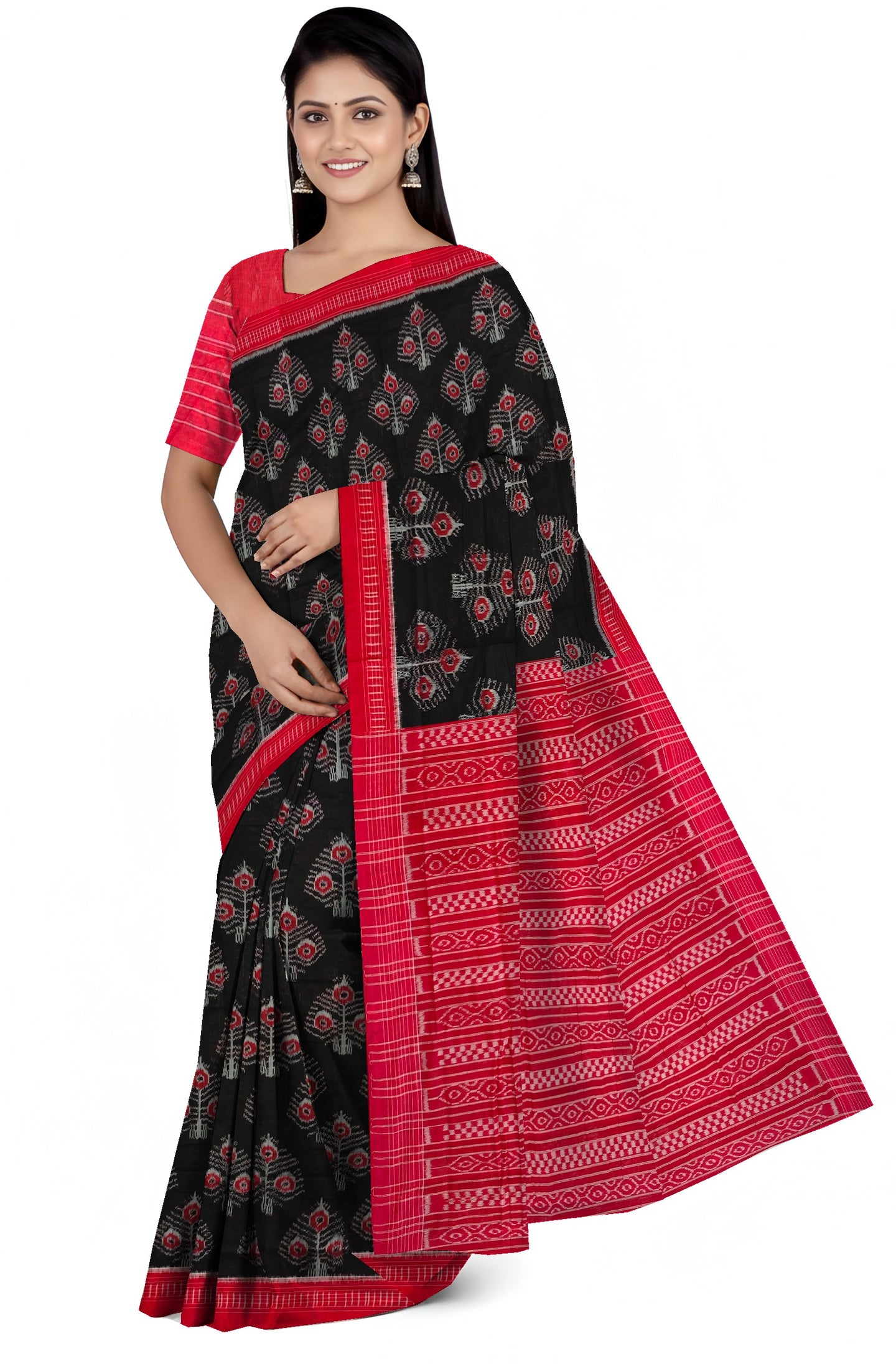 Black Traditional Body Bandha Saree | Odisha Handloom GI Tagged | Devnika