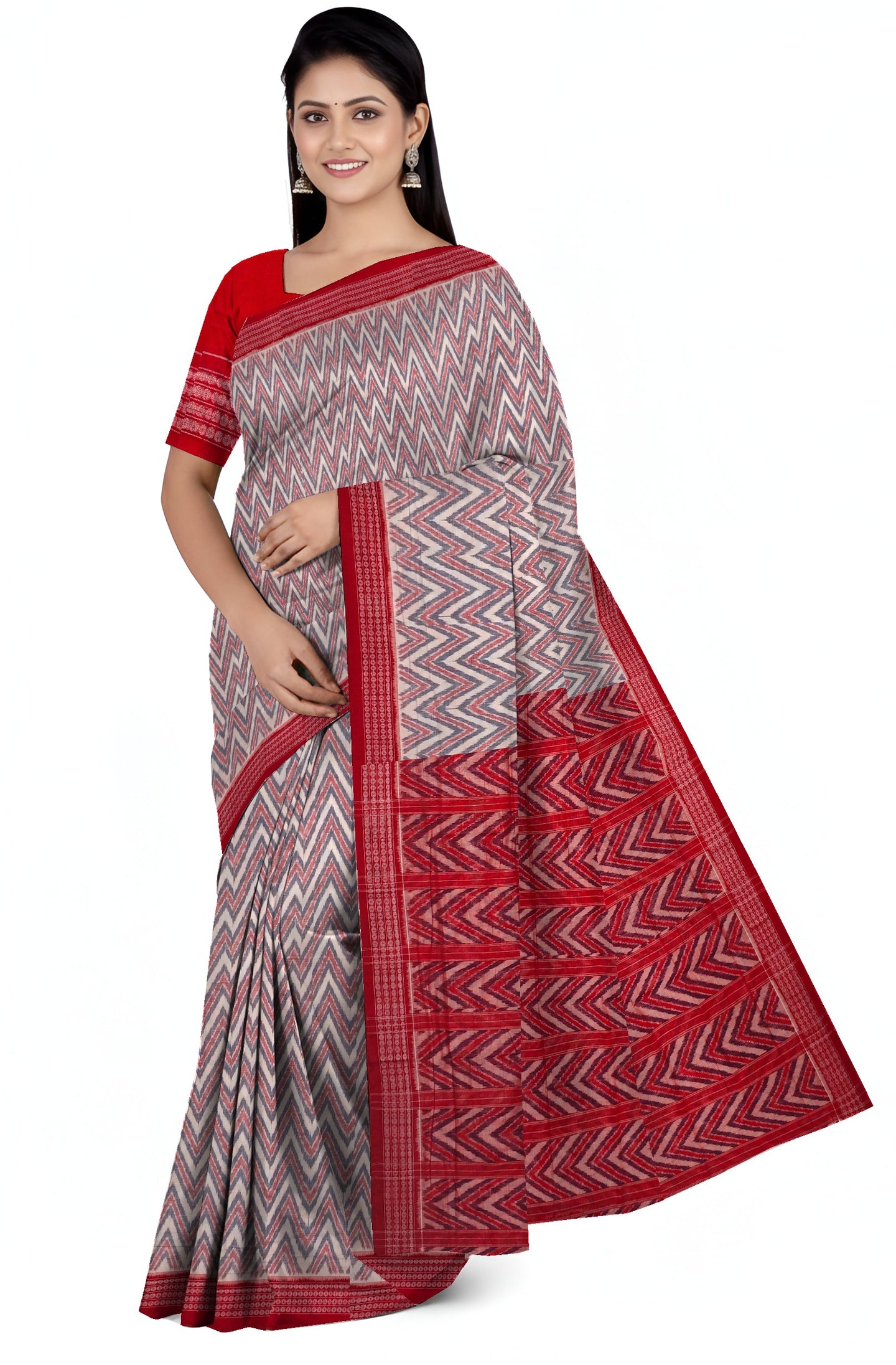 Red White Blue Body Bandha Saree