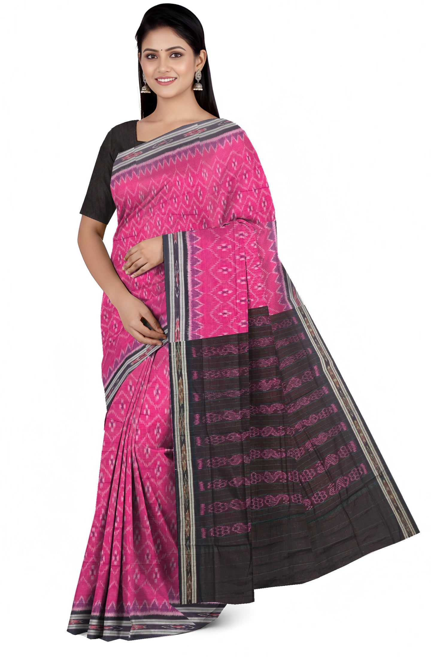 Onion Pink Mania Bandha Traditional Katiki Saree | Odisha Handloom GI Tagged | Devnika