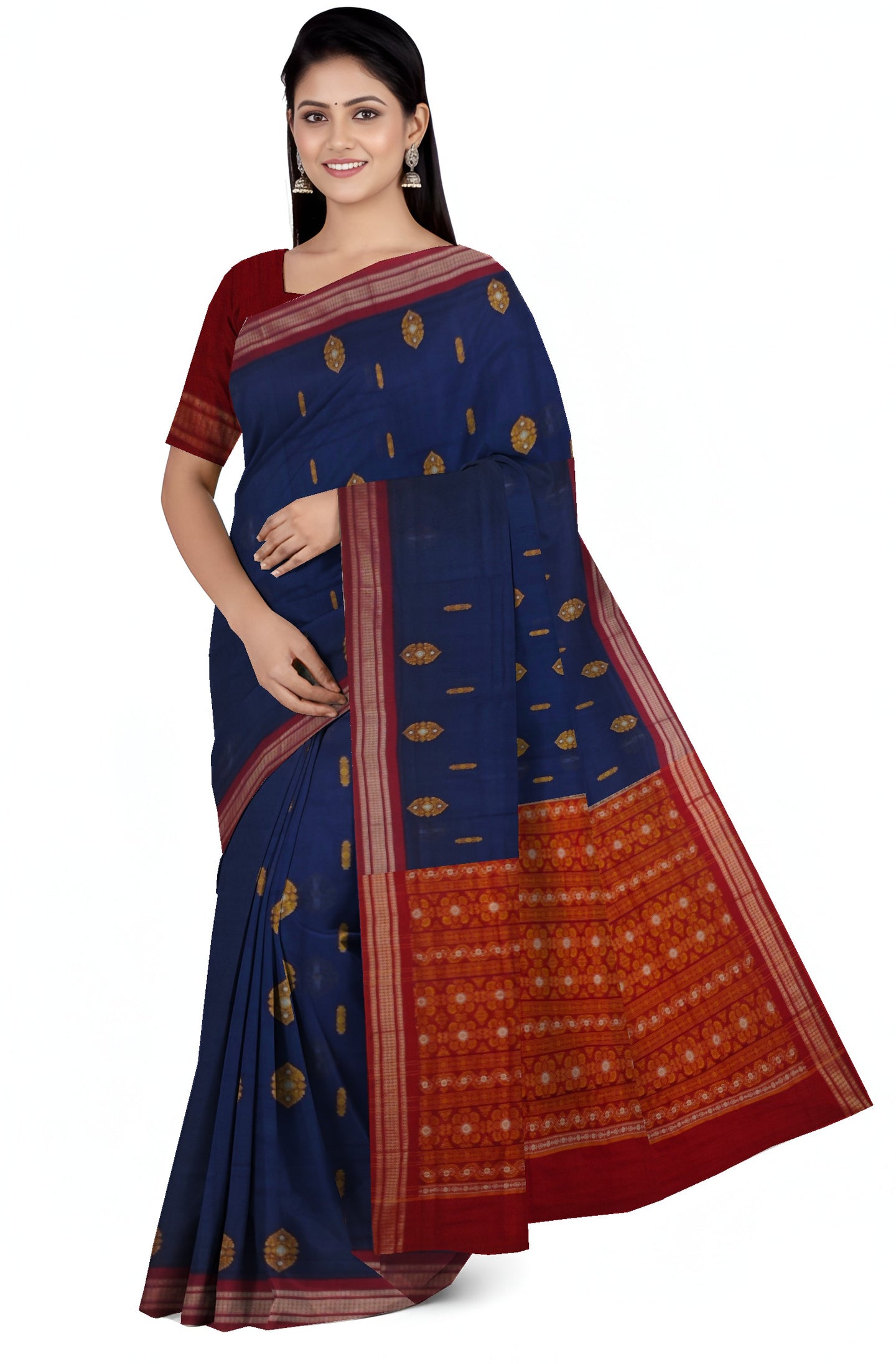 Blue Bomkai Sambalapuri Saree