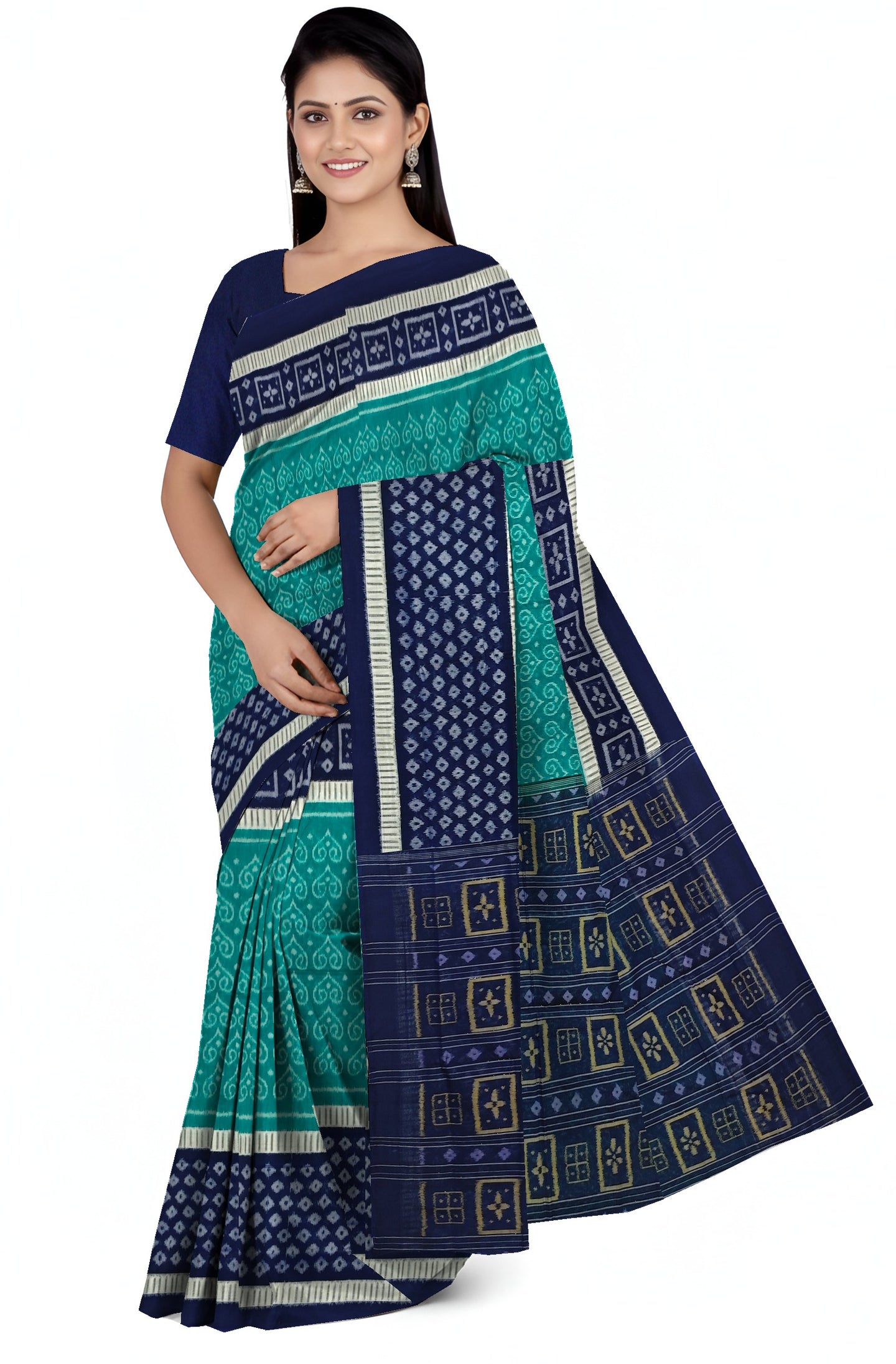 Teal Green Body Bandha Saree