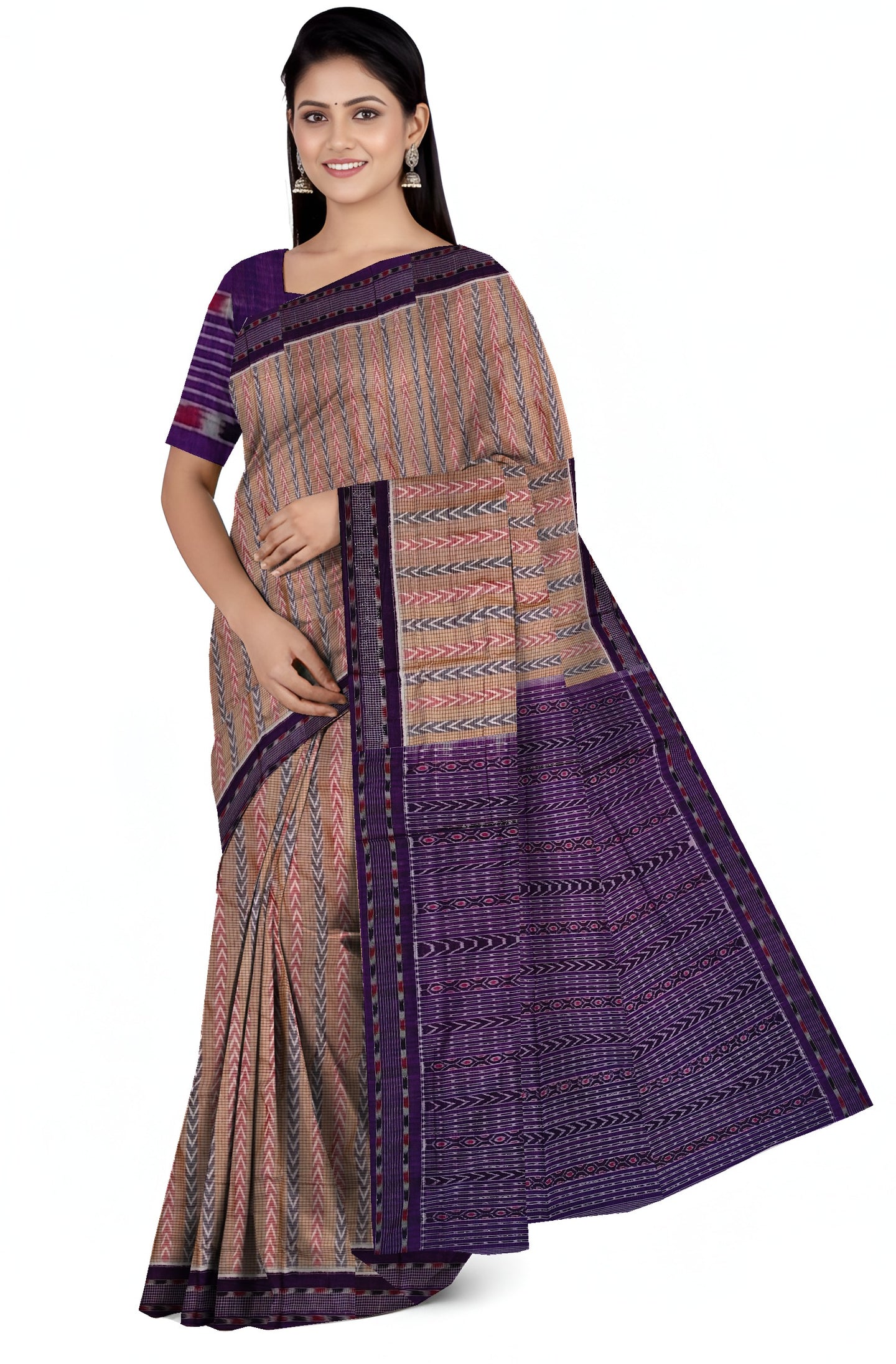 Blue & Red Dhanpatri Bandha Saree | Odisha Handloom GI Tagged | Devnika