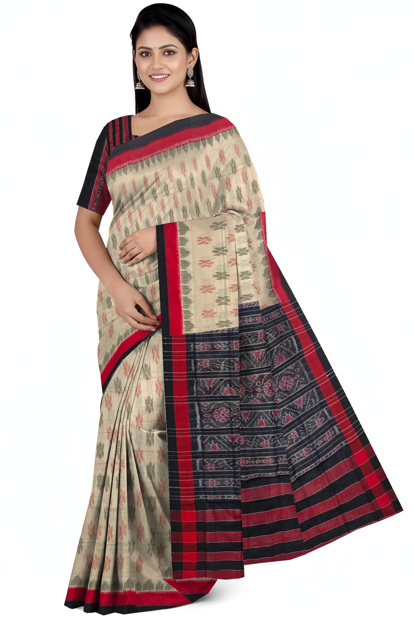Chandan Mania Bandha Traditional Katiki Saree | Odisha Handloom GI Tagged | Devnika