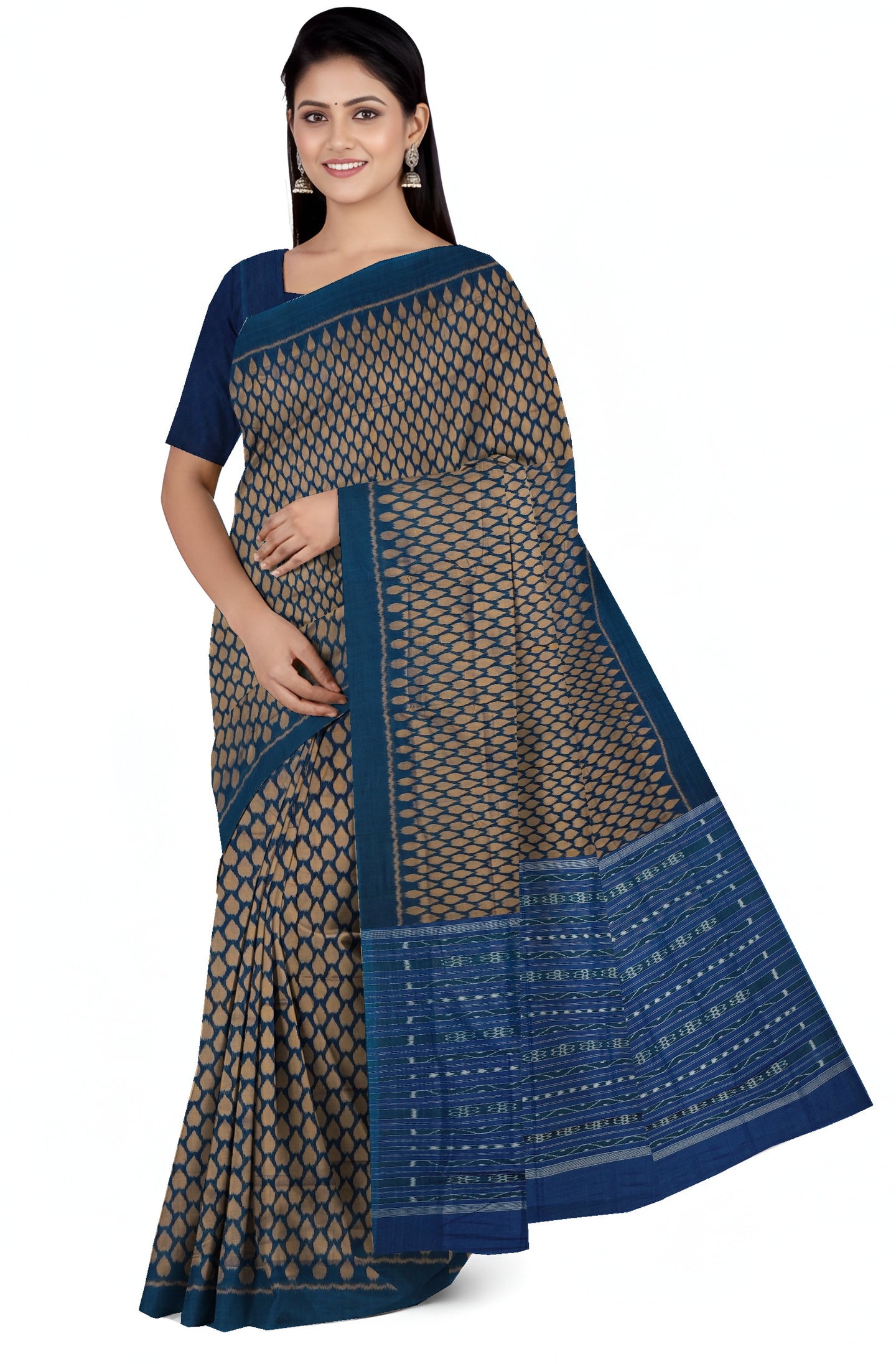 Sumati And Golden Brown Tikili Bandha Saree