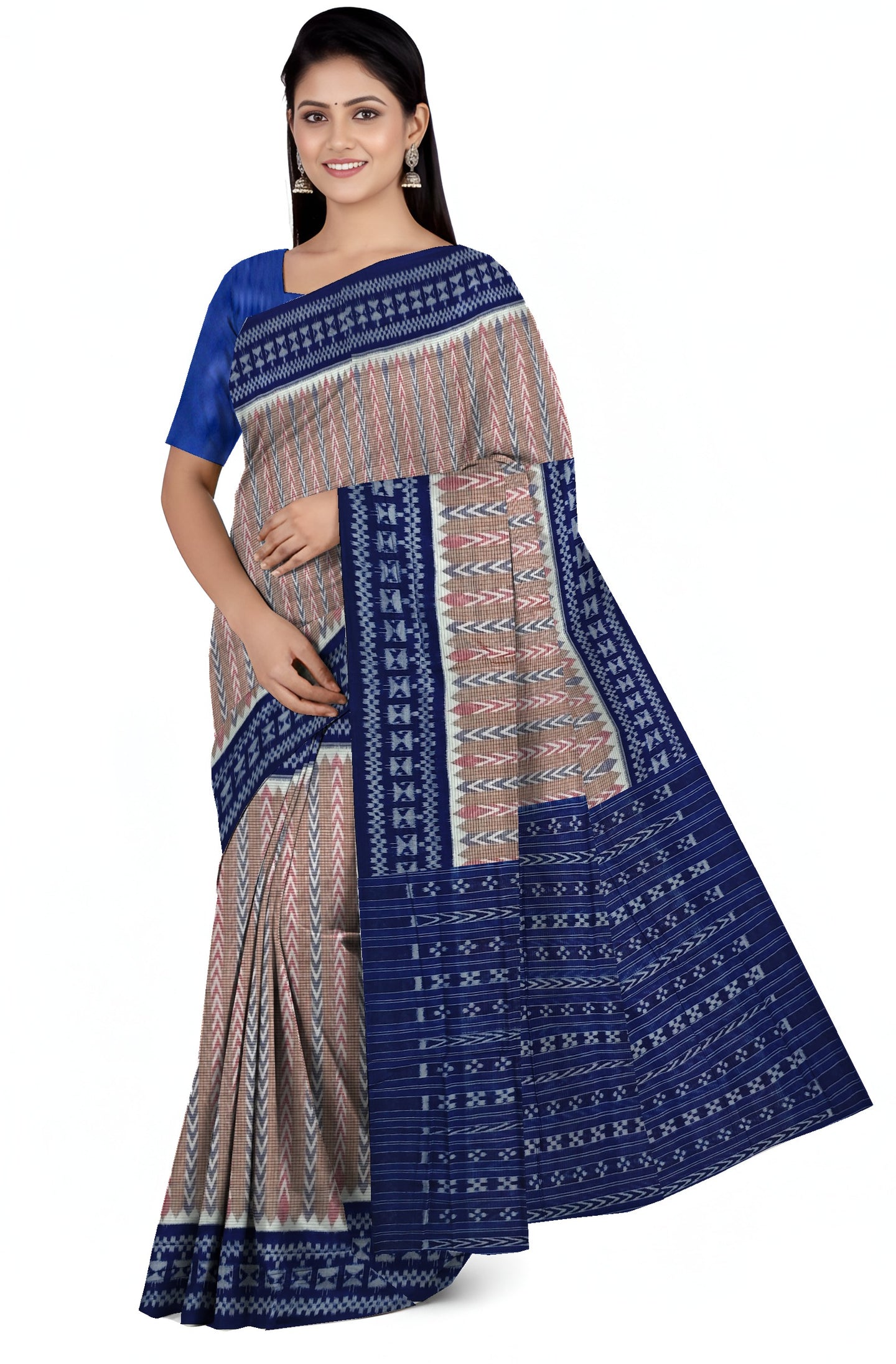 Brown Red Dhanpatri Bandha Saree