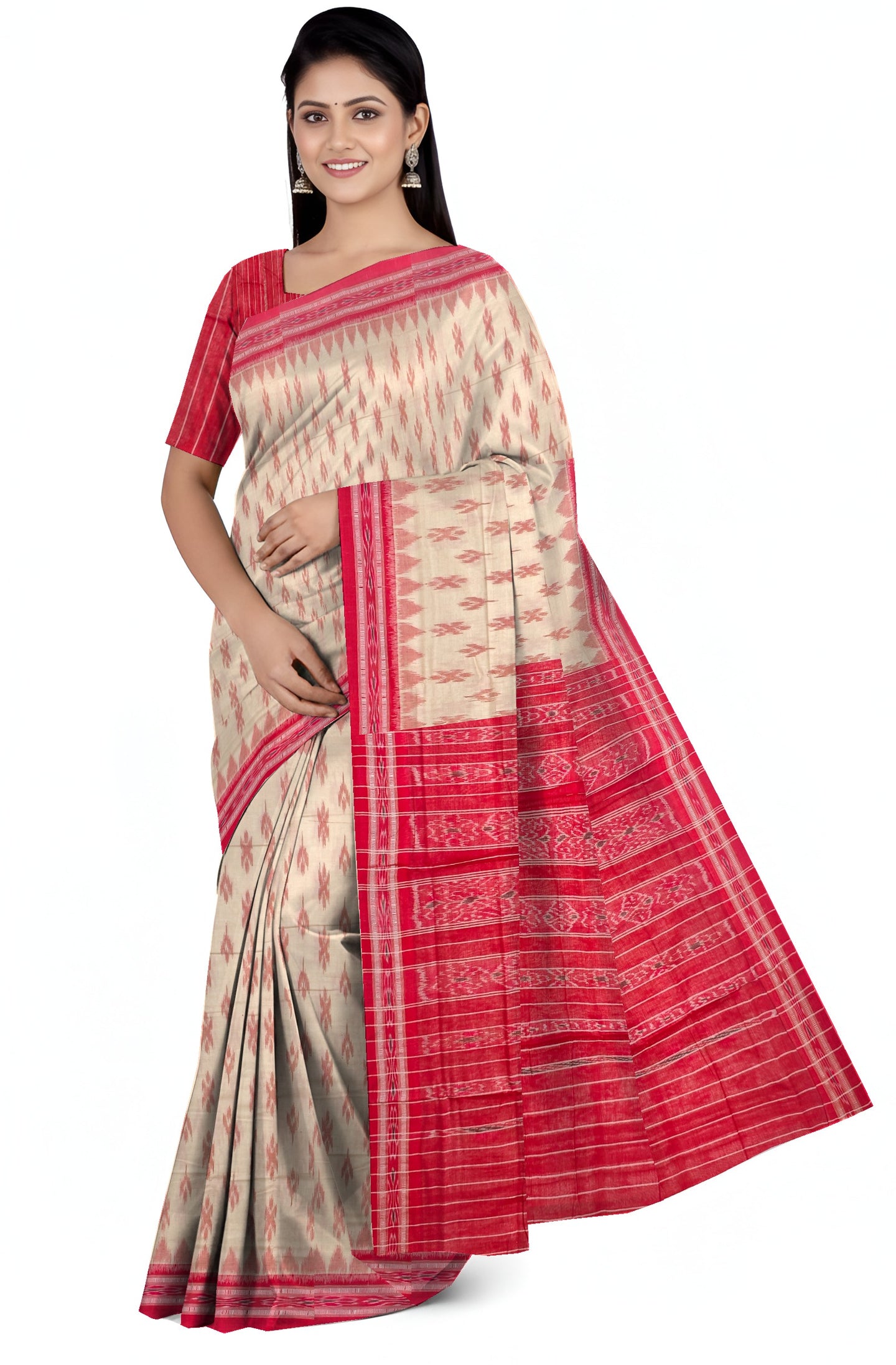 Chandan Mania Bandha Traditional Katiki Saree | Odisha Handloom GI Tagged | Devnika