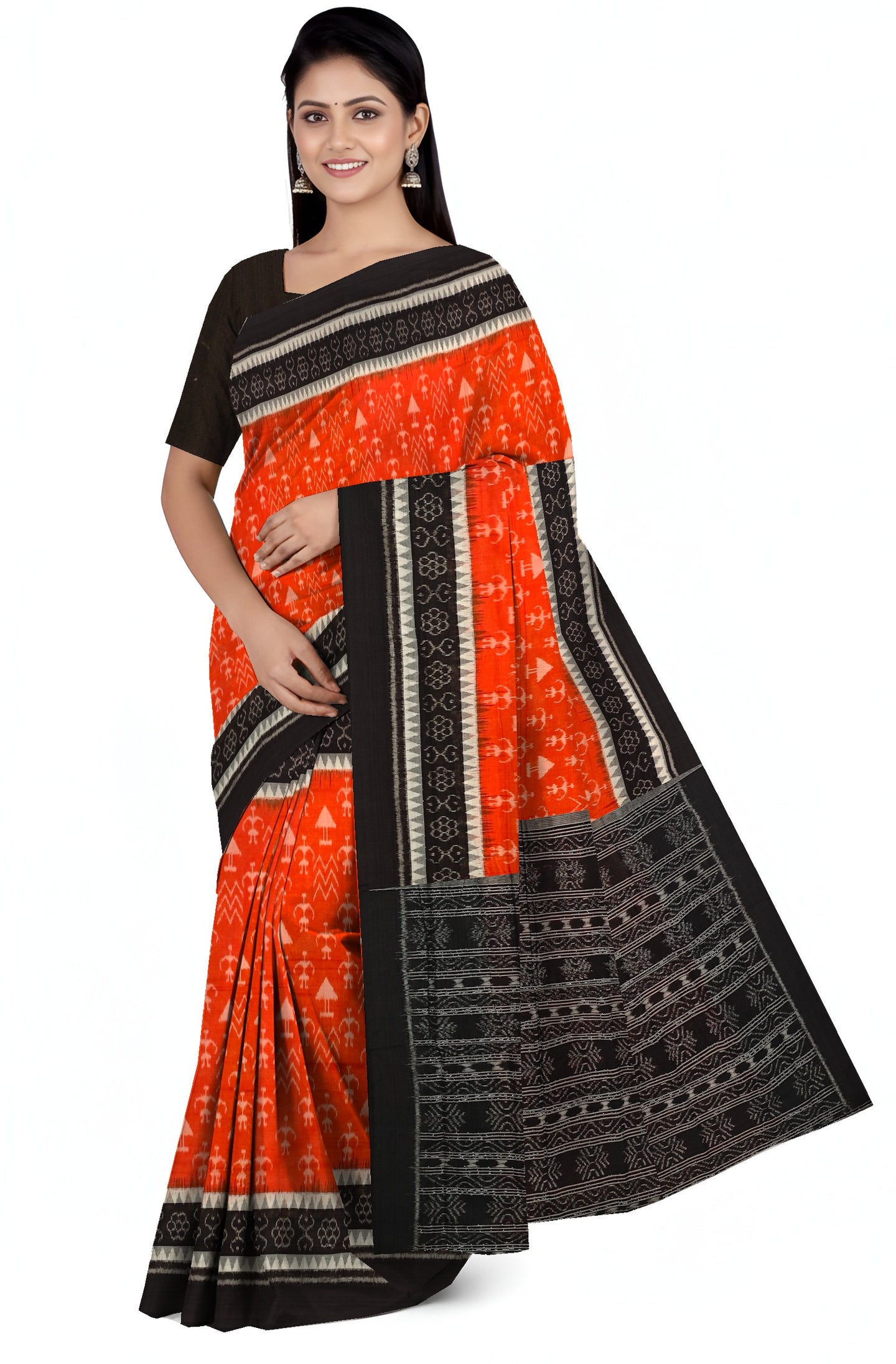 Orange Teracota Bandha Saree