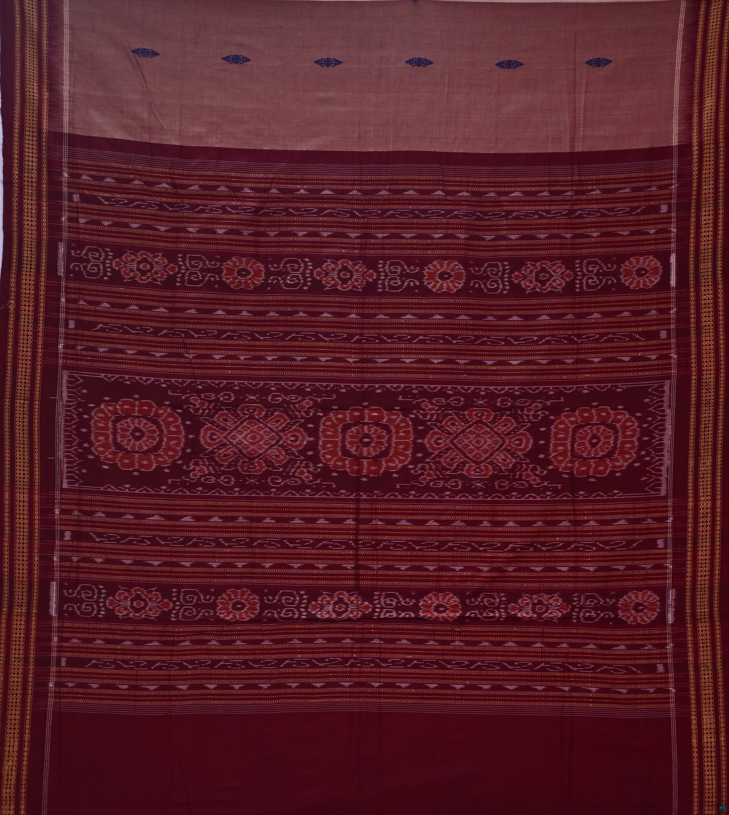 Light Coral Bomkai Saree