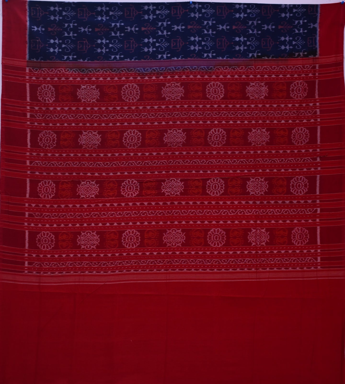 Navy Blue Teracota Bandha Saree