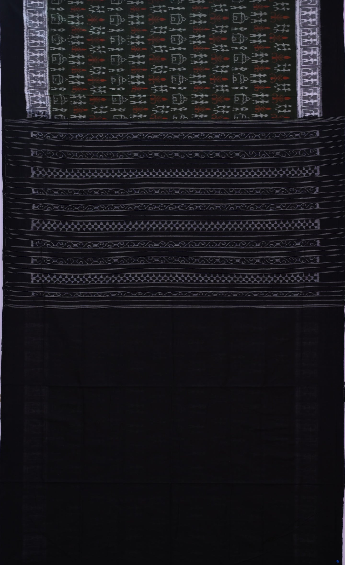 Dark Olive Green Teracota Bandha Saree