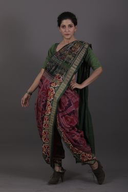 Magenta Traditional Konark Bandha Saree