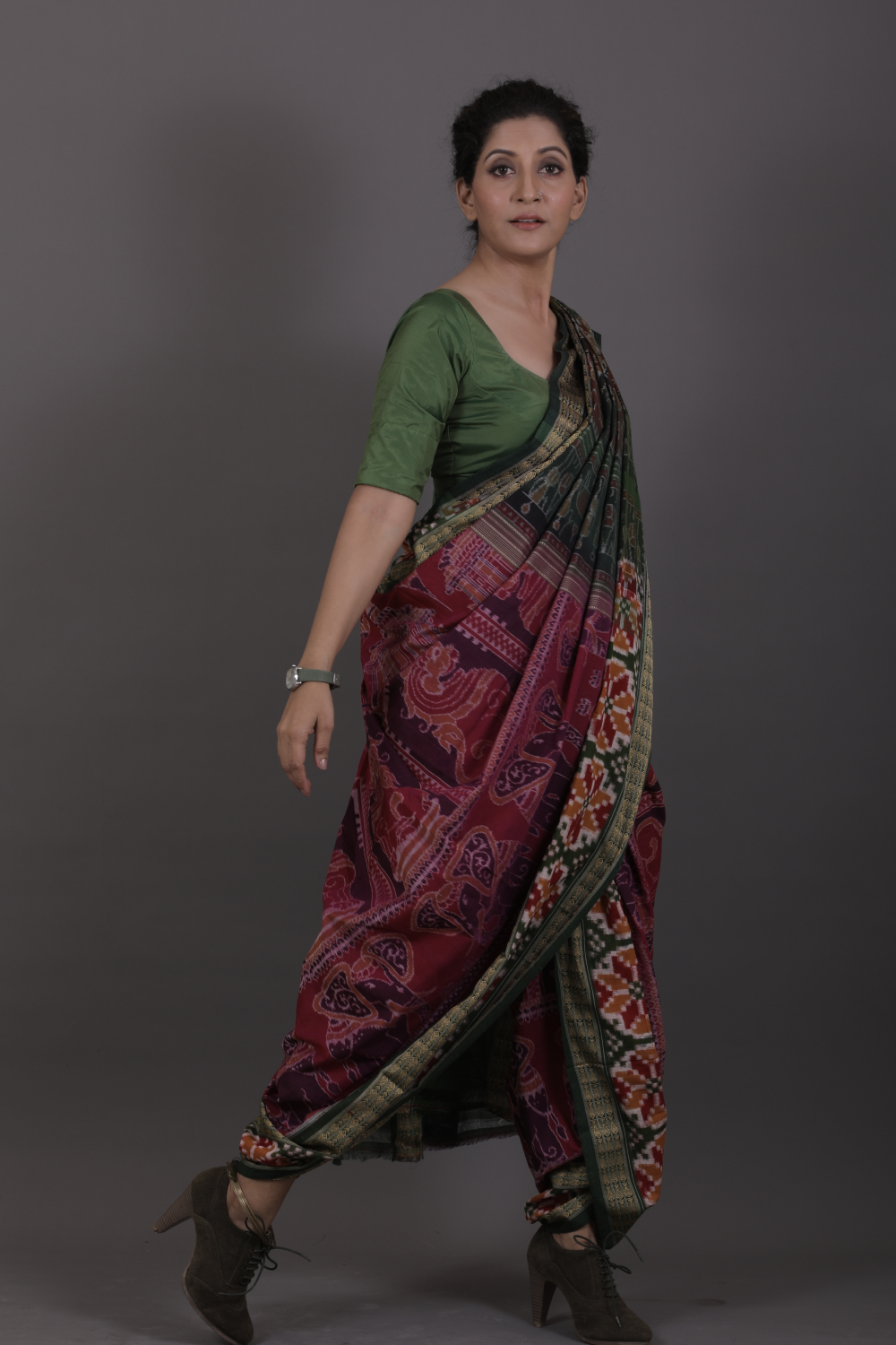 Magenta Traditional Konark Bandha Saree