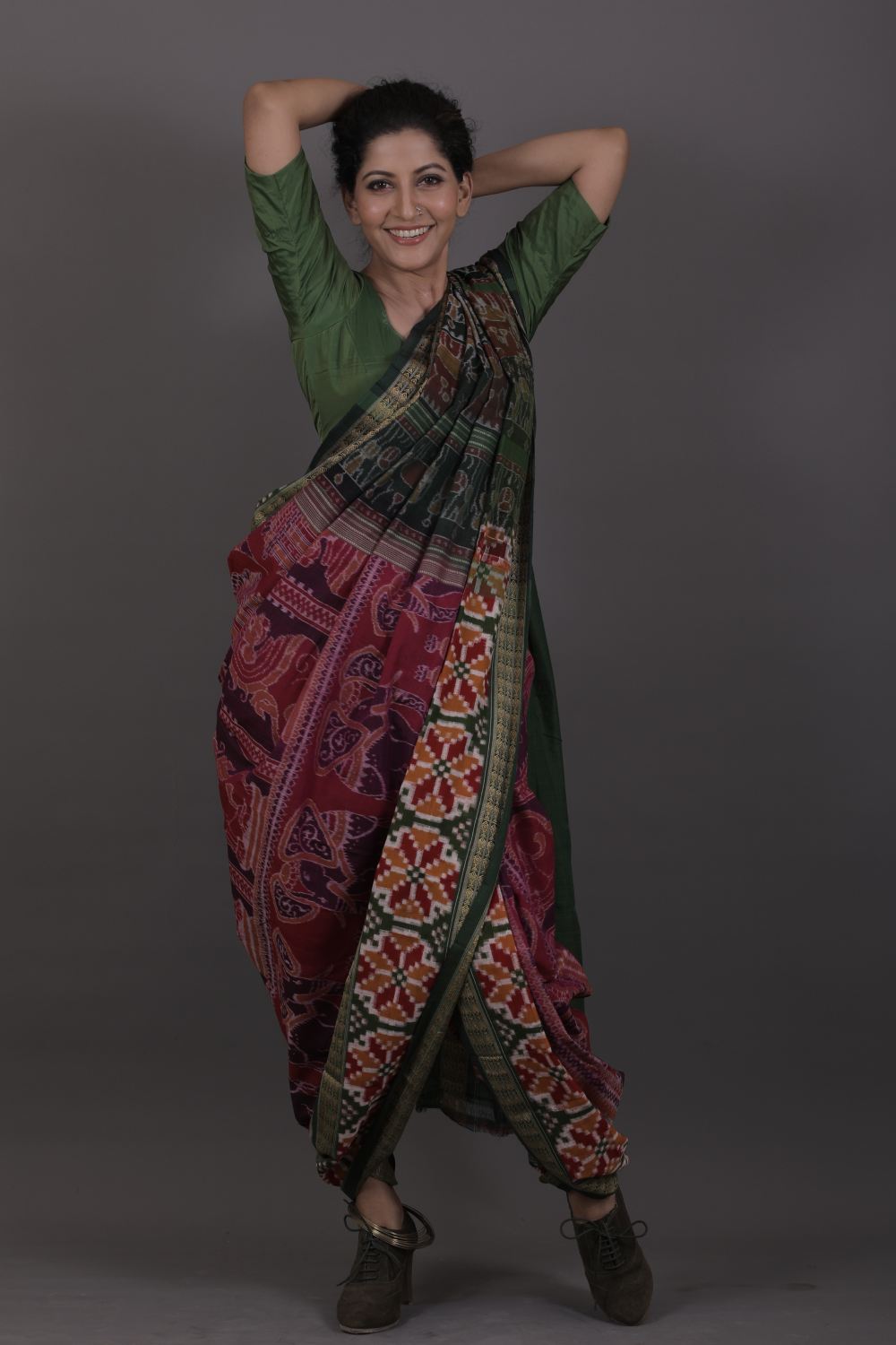 Magenta Traditional Konark Bandha Saree