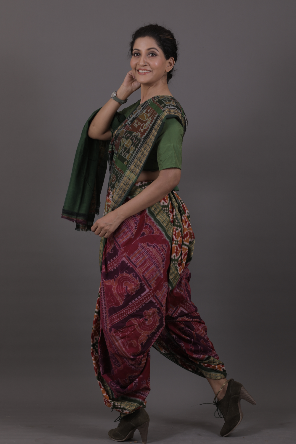 Magenta Traditional Konark Bandha Saree