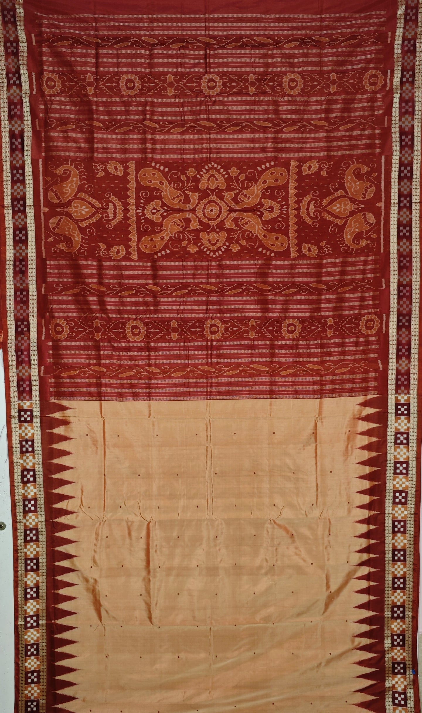 Light Coral Border Pasapalli Saree